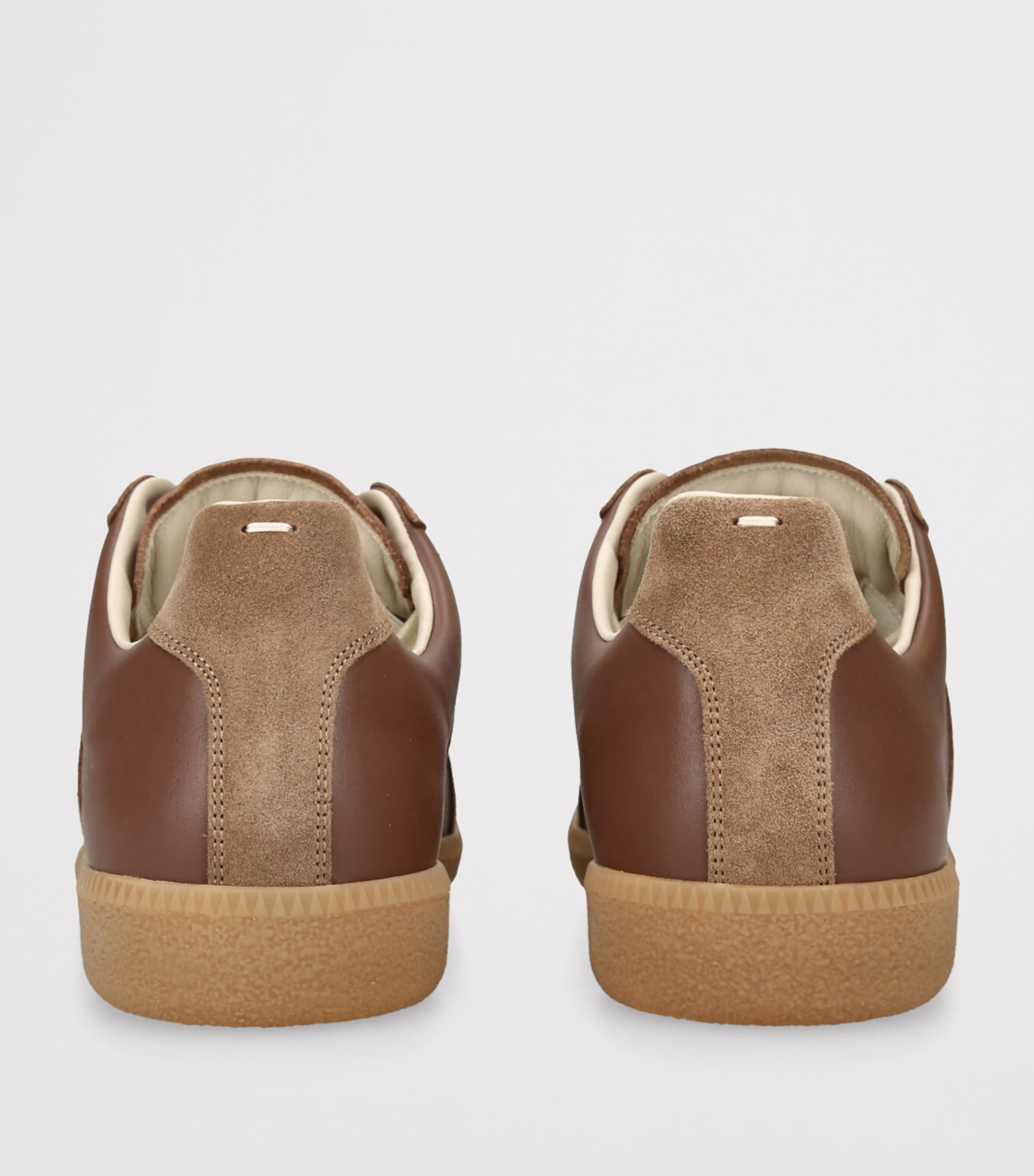 Leather-Suede Replica Sneakers MID BROWN Image 2