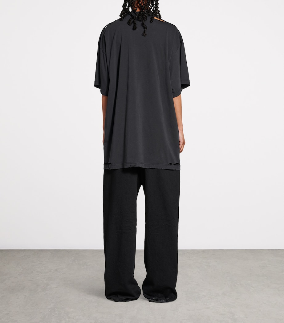 Balenciaga Mens Cotton Oversized Logo T-Shirt Image 4