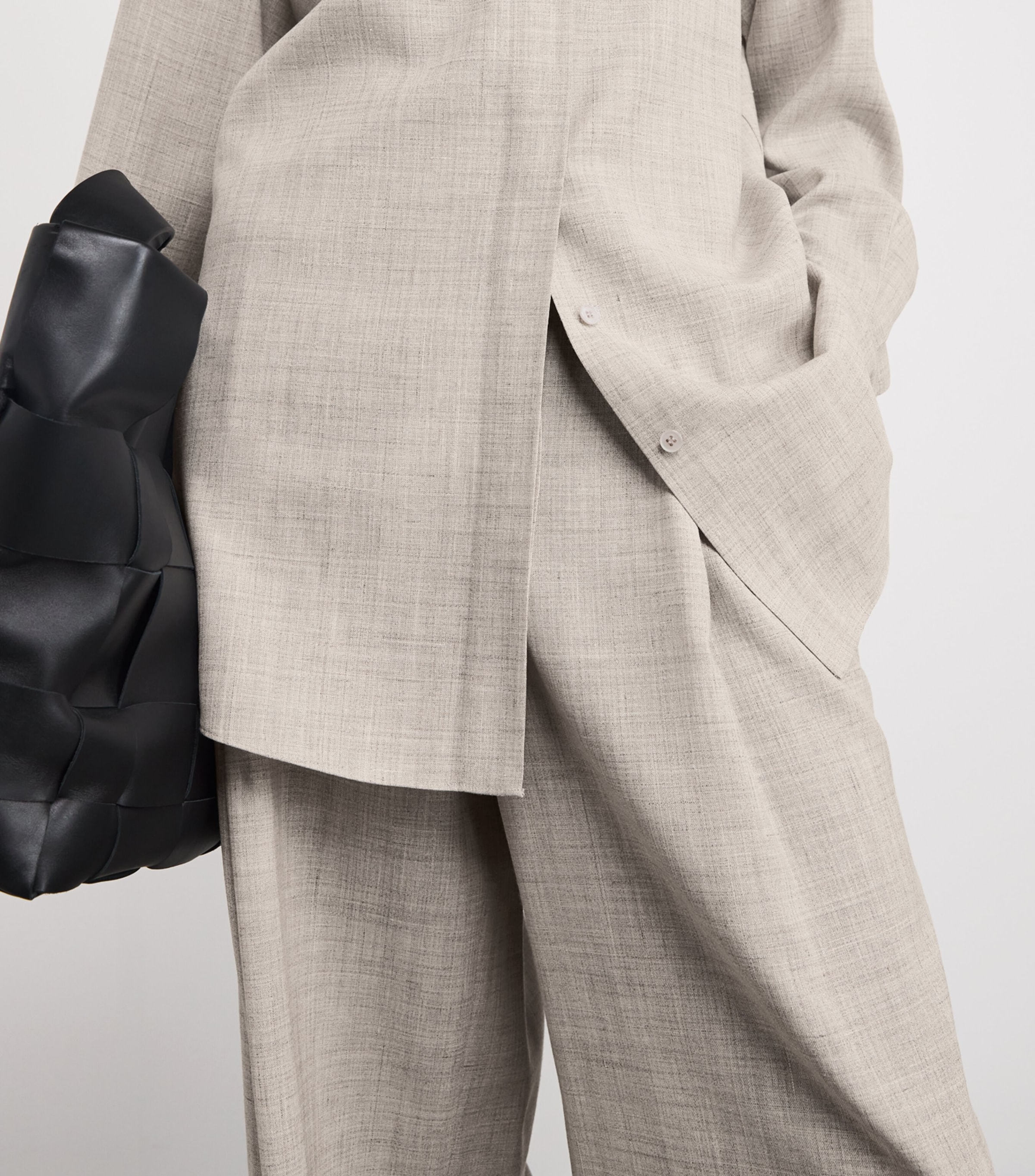 Wool-Cashmere Wide-Leg Trousers TAUPE MULTI Image 6