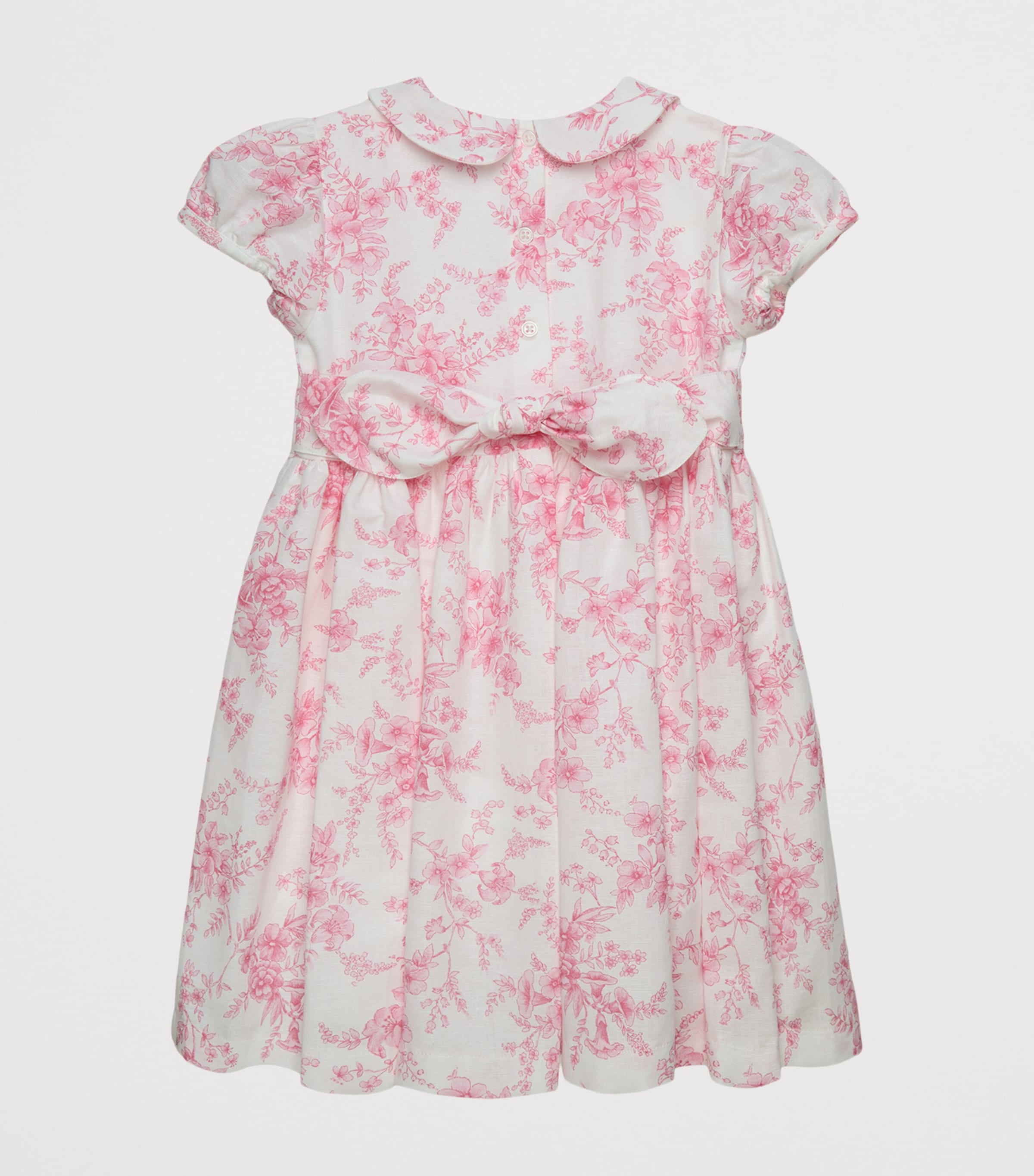 Trotters Linen-Blend Floral Kate Dress (6-11 Years) Pink Floral Image 2