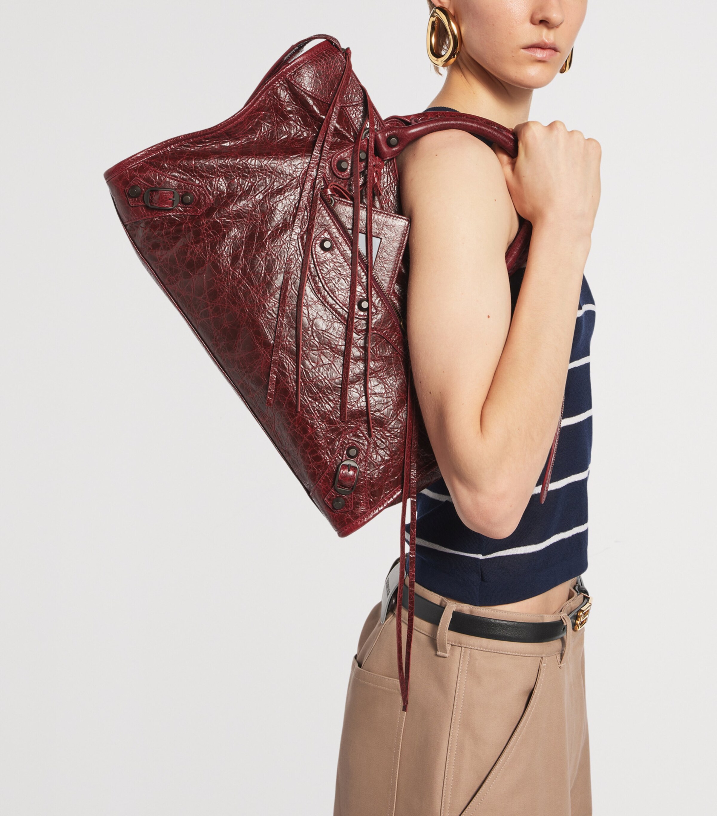 Balenciaga Medium Lambskin Le City Top-Handle Bag Image 7