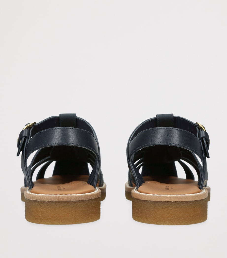 Golden Goose Leather Maxime Sandals Navy Image 2