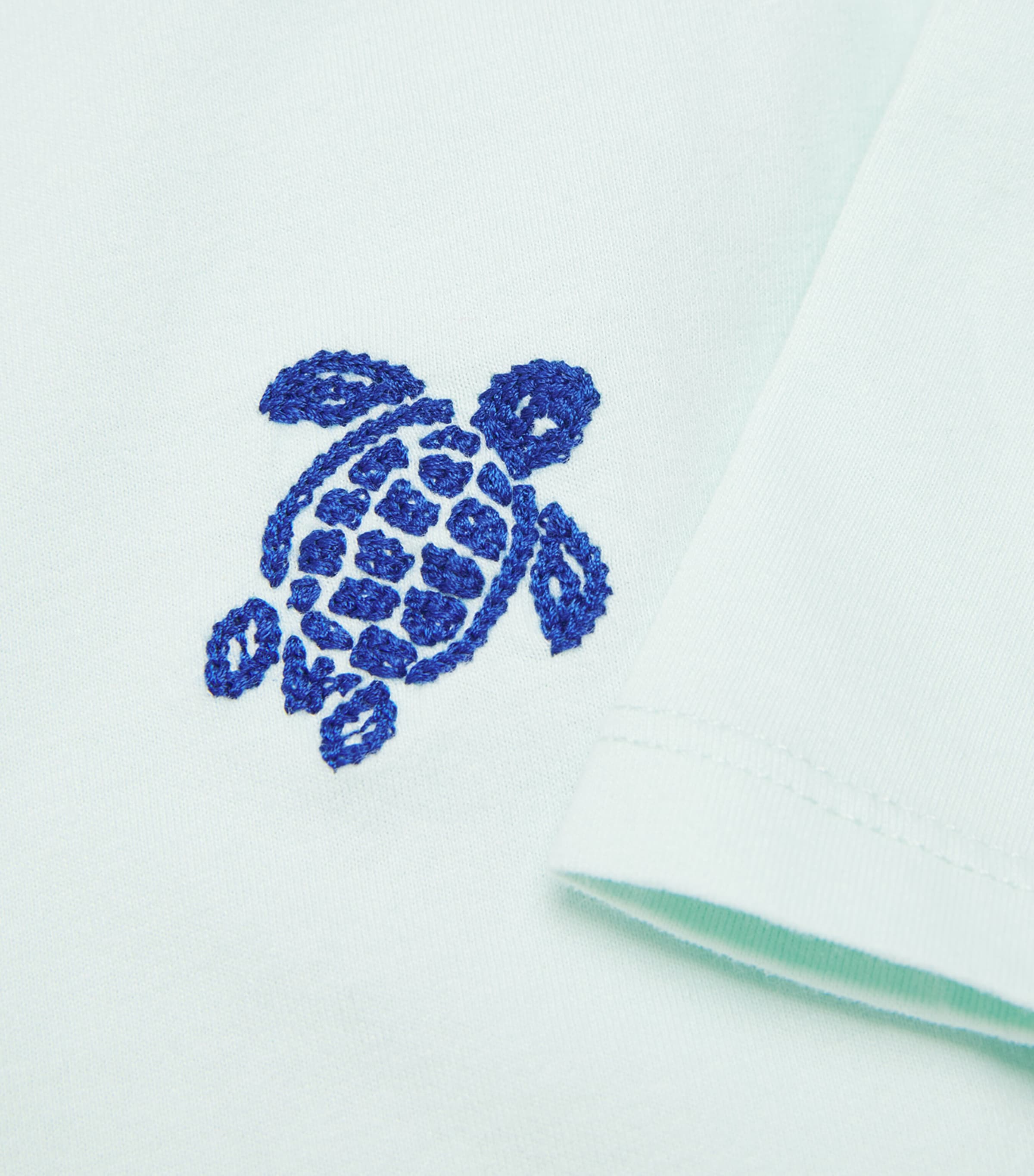 Vilebrequin Kids Cotton Embroidered Turtle T-Shirt (2-14 Years) Pacific Image 3