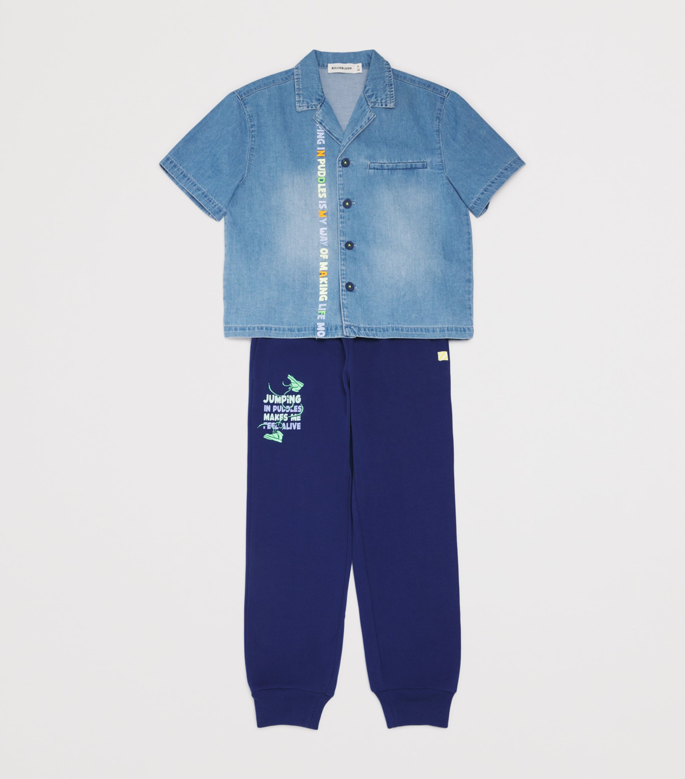 Cotton Embroidered Sweatpants (4-10 Years) 843NAVY Image 3