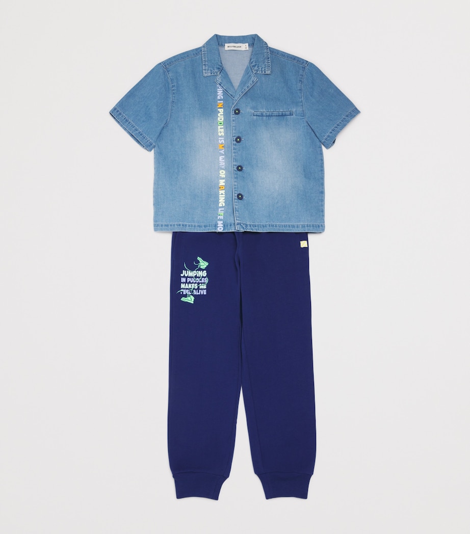 Cotton Embroidered Sweatpants (4-10 Years) 843NAVY Image 3