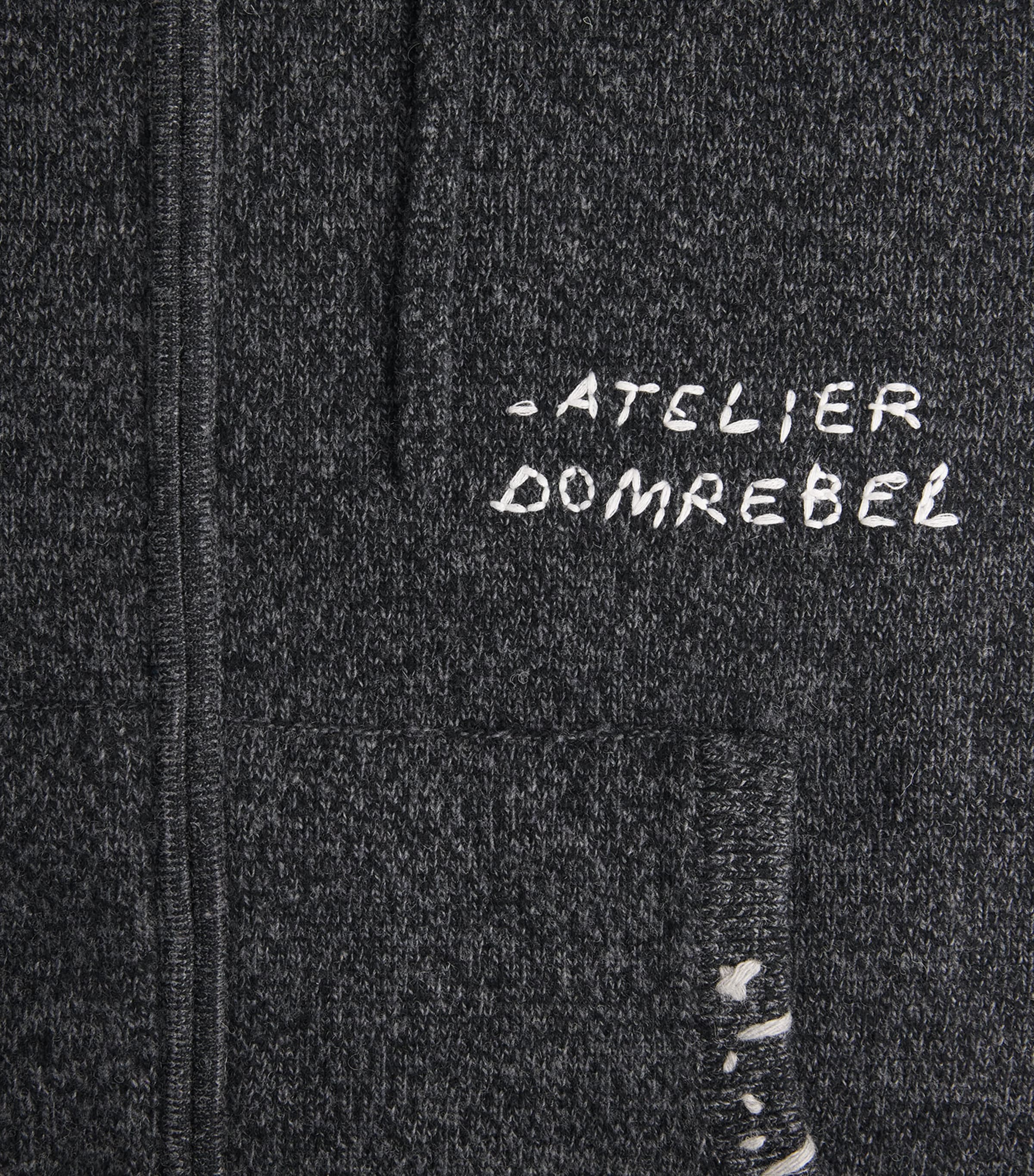 DOMREBEL Mens Wool-Blend Renegade Hoodie Charcoal Image 6