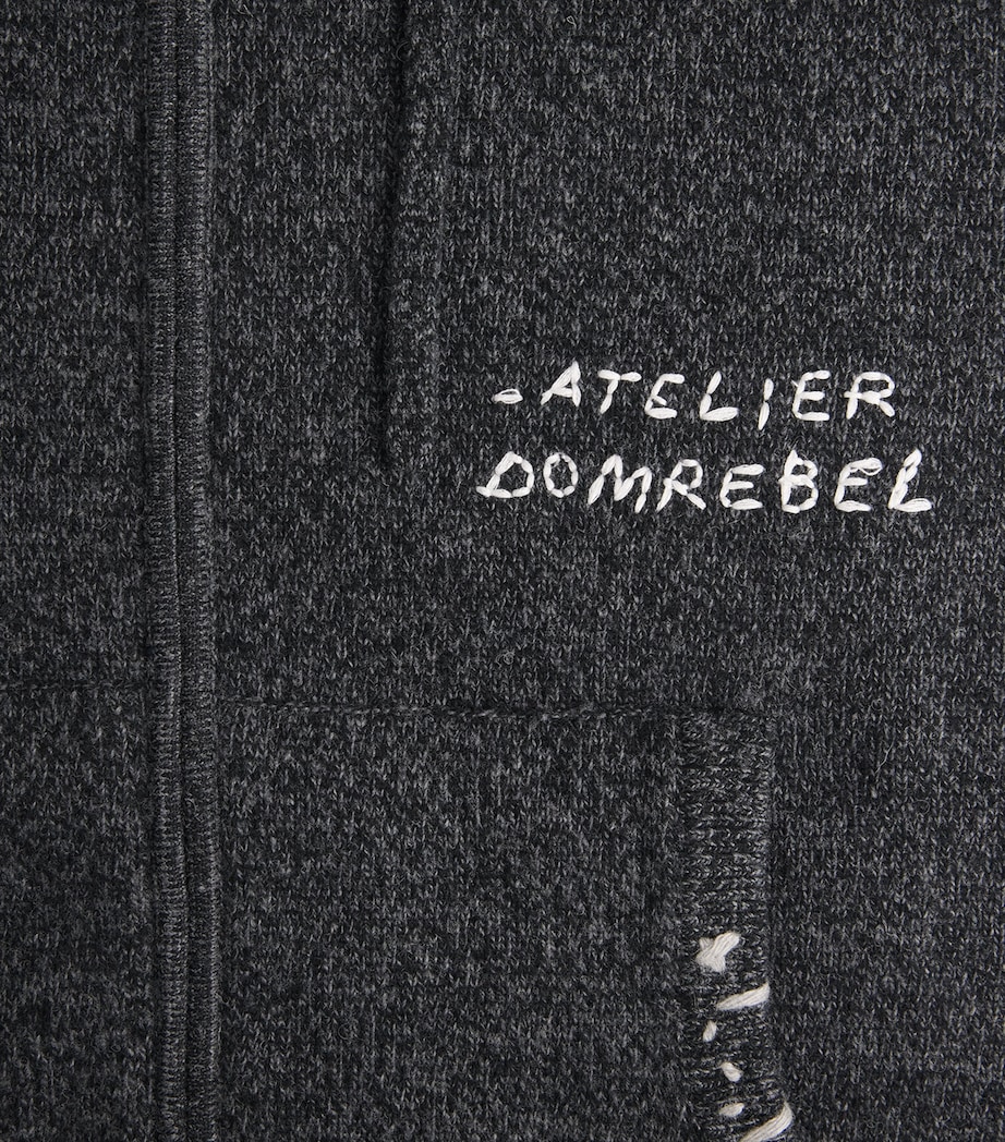 DOMREBEL Mens Wool-Blend Renegade Hoodie Charcoal Image 6