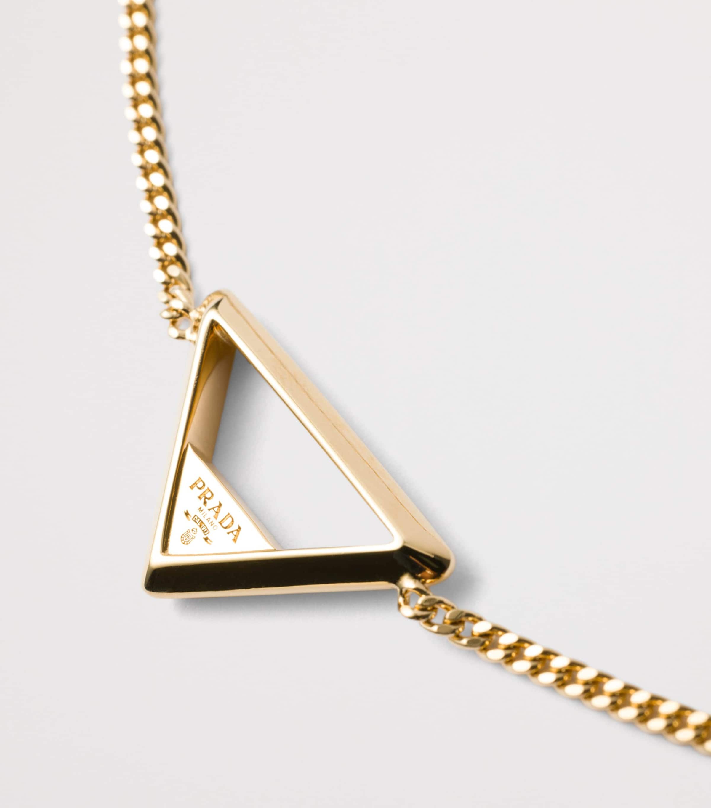 Prada Triangle Logo Pendant Necklace Gold/silver Image 2