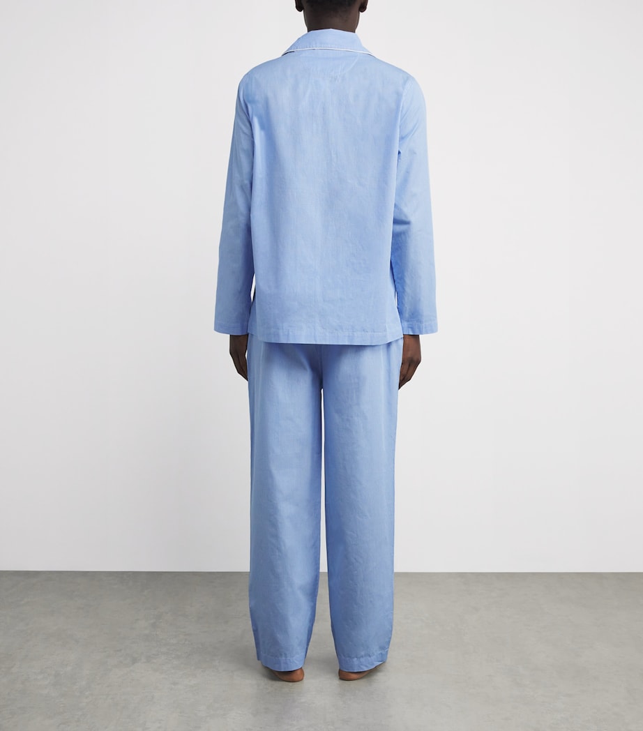 Cotton Poplin Gingham Pyjama Set L BLUE MINI GINGHAM Image 3