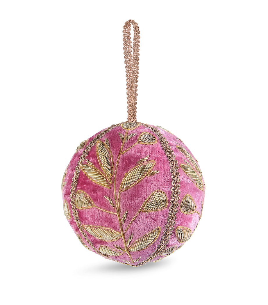 Velvet Pear Vine Bauble PINK Image 1