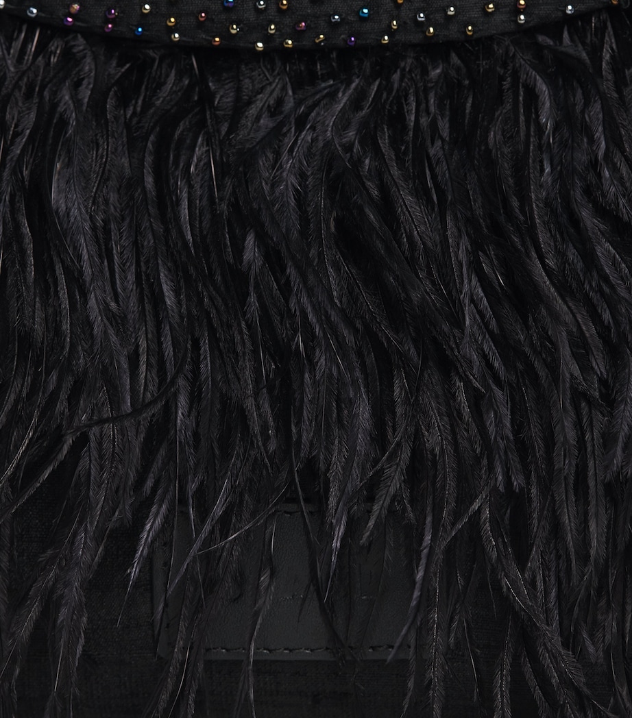 STAUD Satin Feather Winslow Shoulder Bag Blk Black Image 4