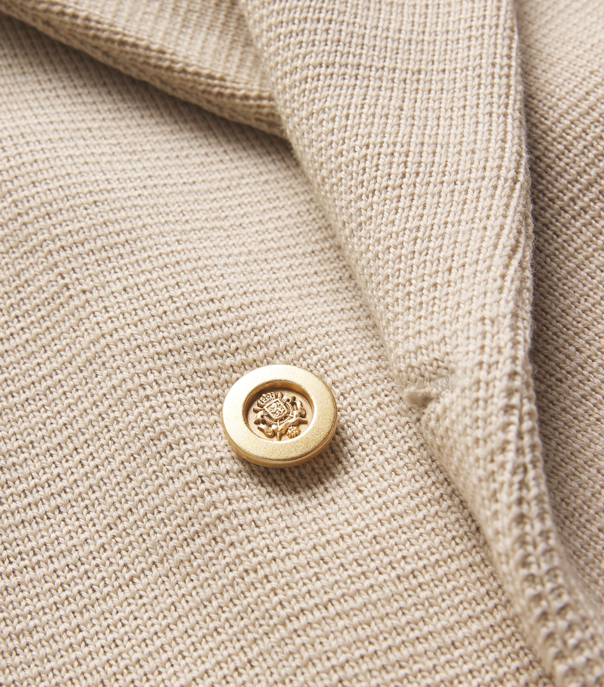Lardini Mens Virgin Wool Knitted Blazer Beige Image 5