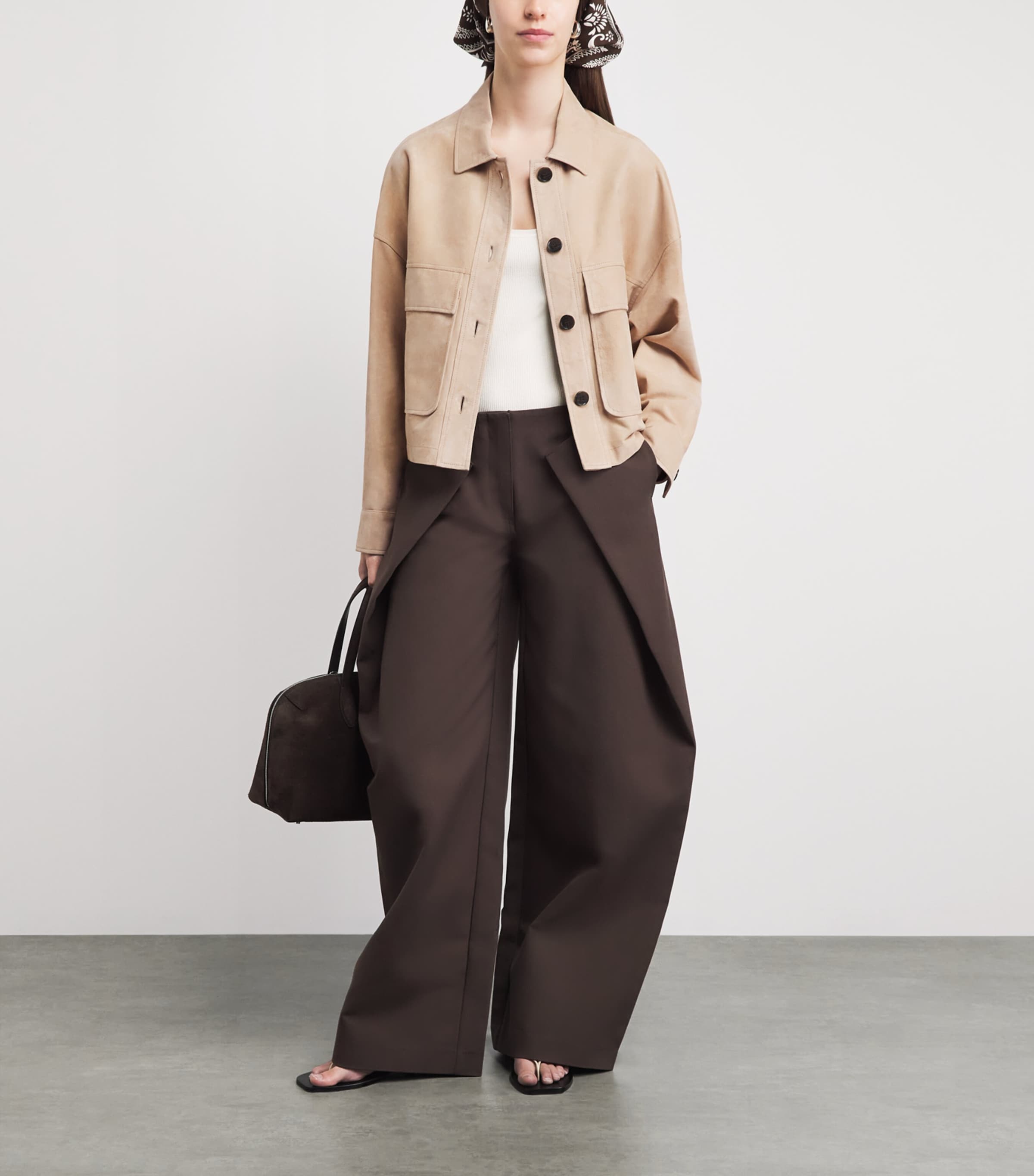 Arma Womens Suede Judy Bomber Jacket Beige Image 2