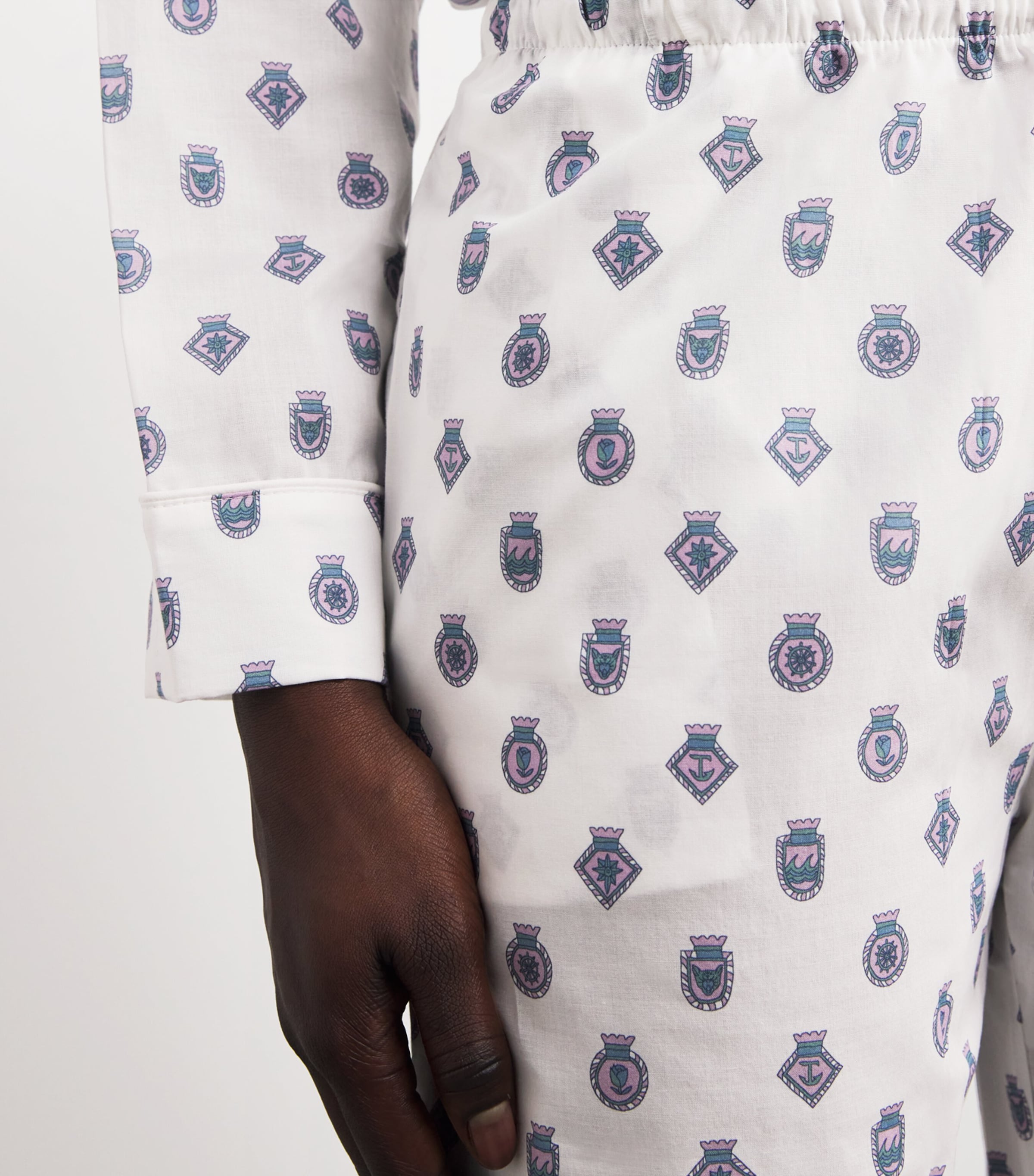 Cotton Printed Ledbury Pyjama Set 83 WHITE Image 4