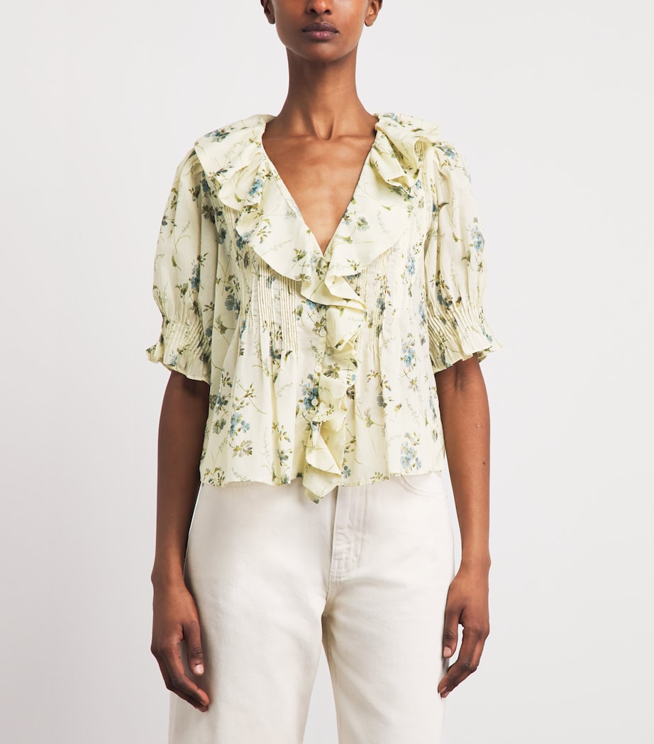 DÔEN Womens Organic Cotton Henri Blouse Sunshine Prairie Rse Image 4