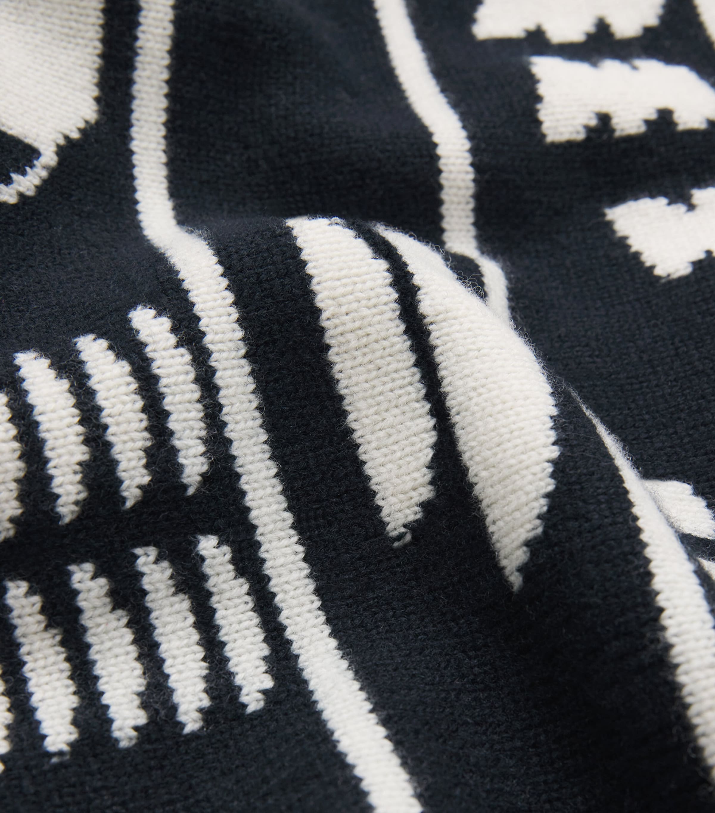 JW Anderson Mens Wool Crockery Jacquard Sweater Black/white Image 5