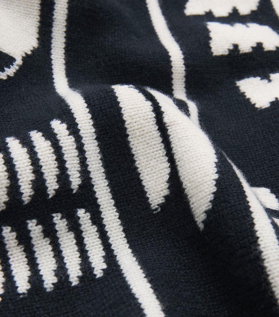 Wool Crockery Jacquard Sweater BLACK/WHITE Image 5
