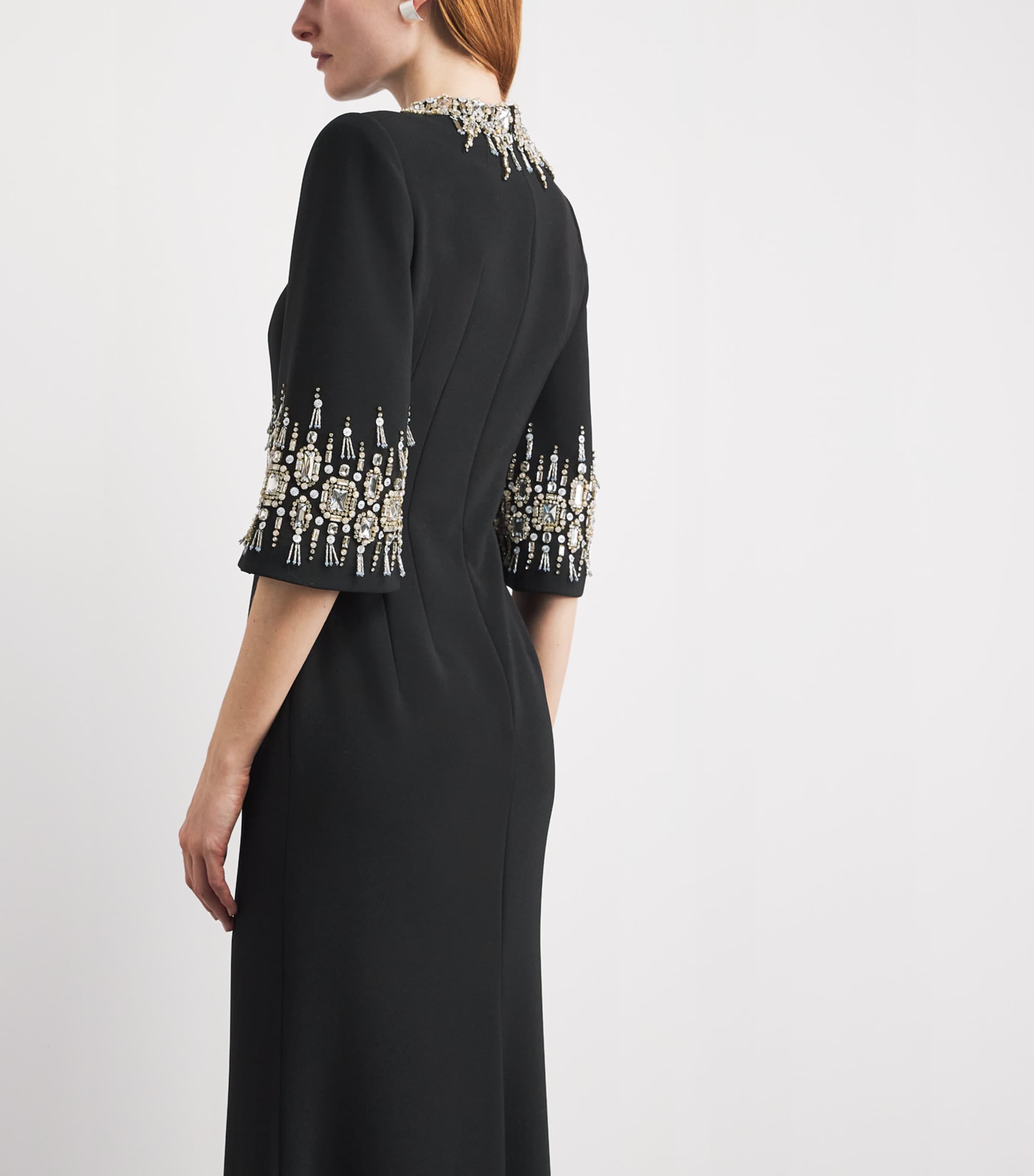 Jenny Packham Womens High-Neck Ilana Gown Liquorice Image 5