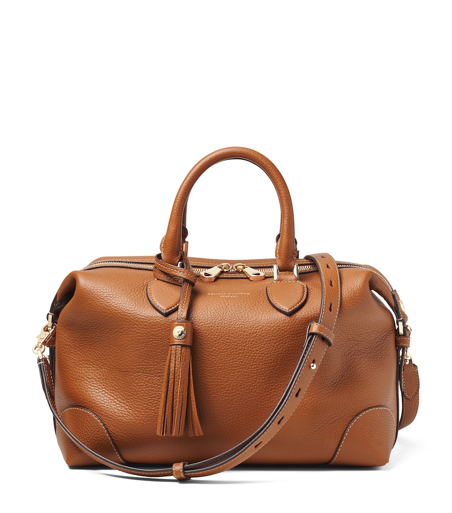 Leather Hudson Bowling Bag TAN Image 1