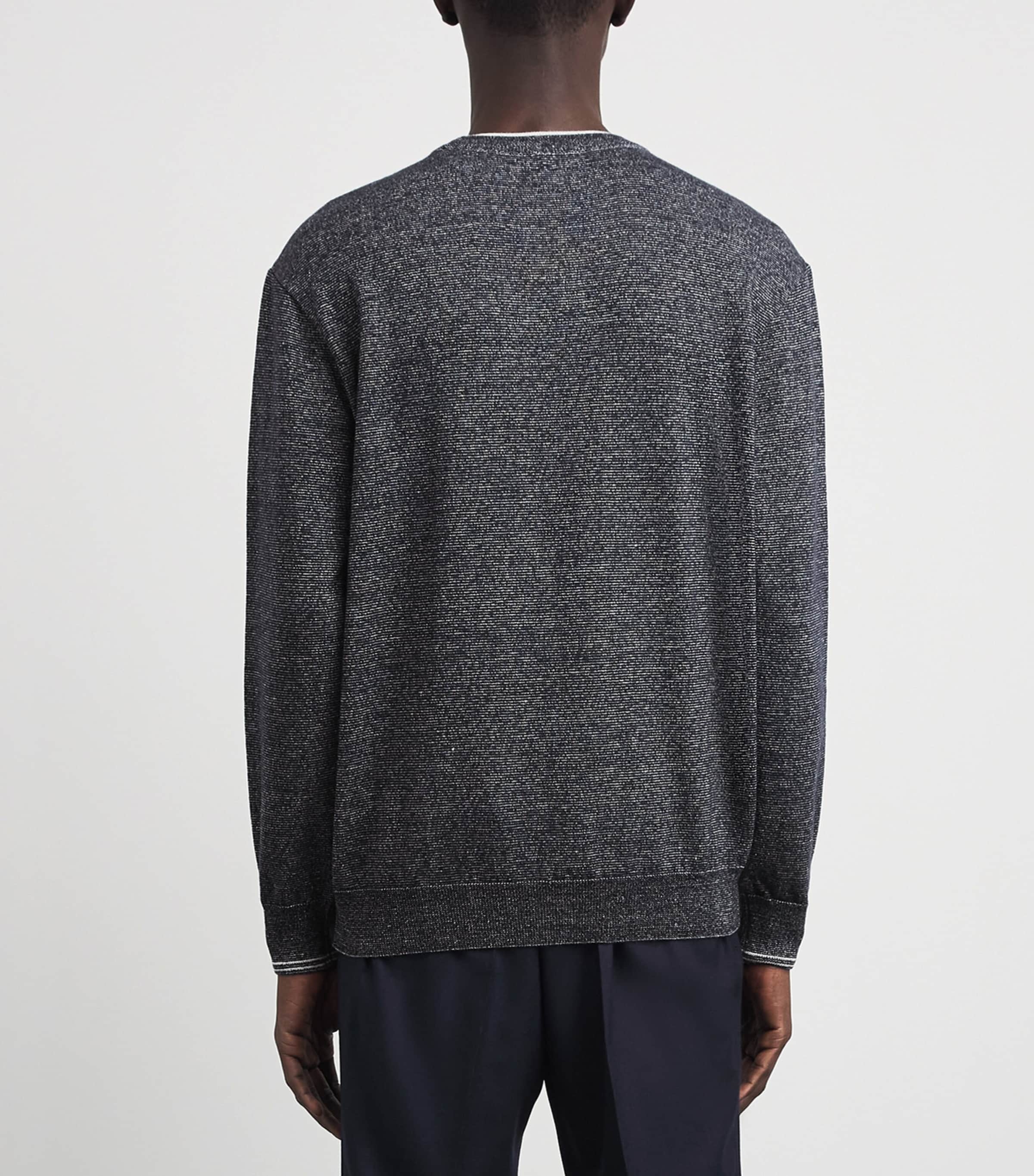 Paul & Shark Mens Wool-Linen Melange Sweater Blu Blu/bianco Image 5