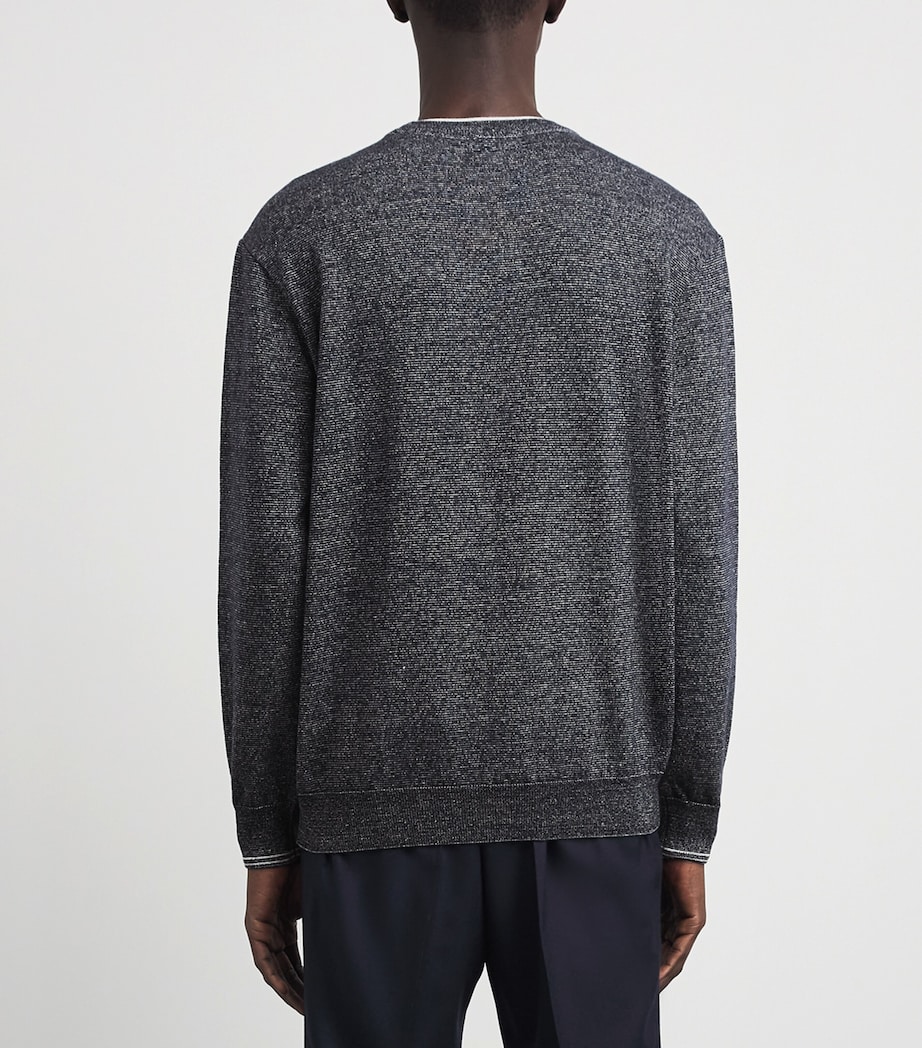 Paul & Shark Mens Wool-Linen Melange Sweater Blu Blu/bianco Image 5