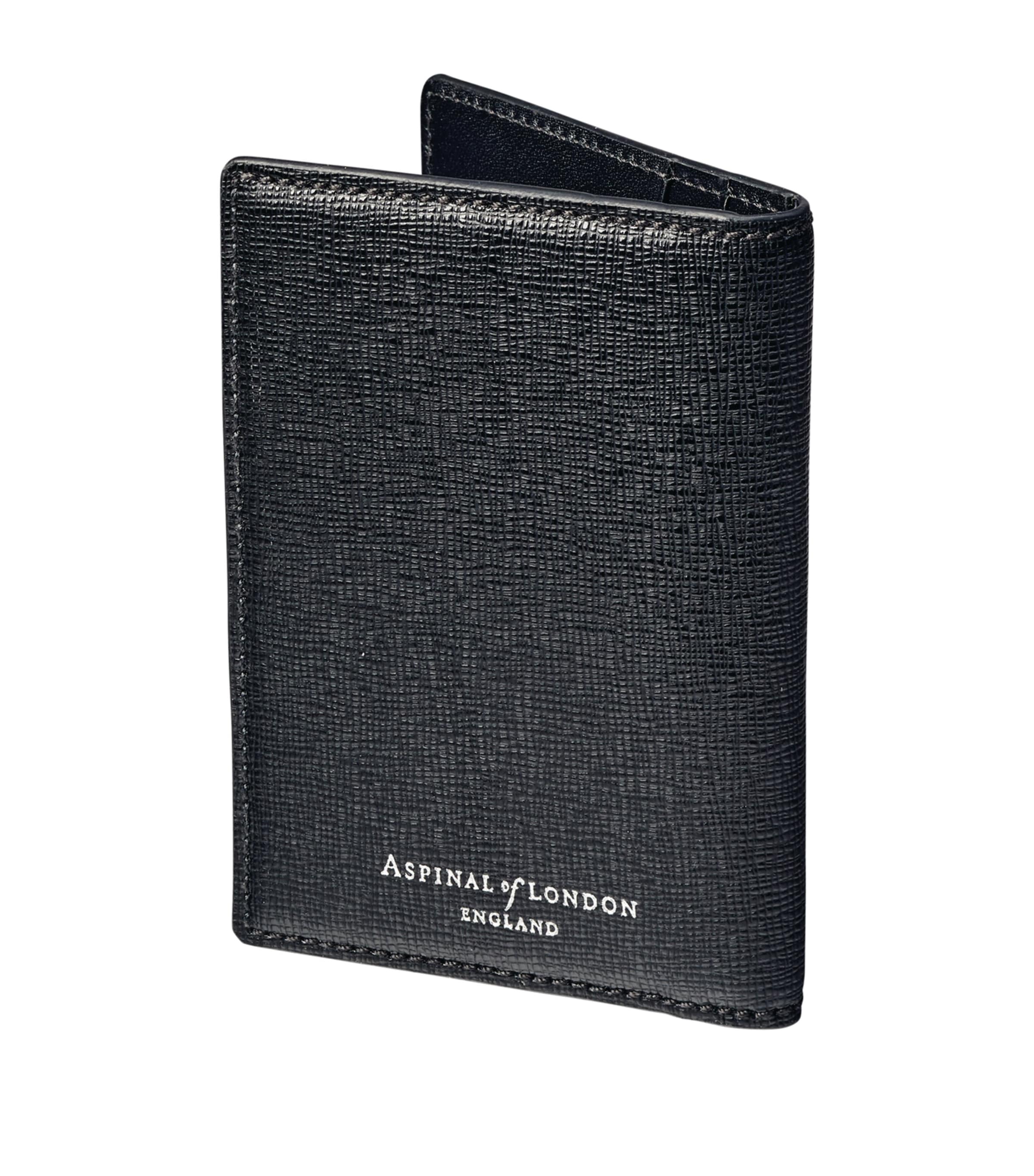 Shop Aspinal Of London Grained Leather Credit Card Case In Black