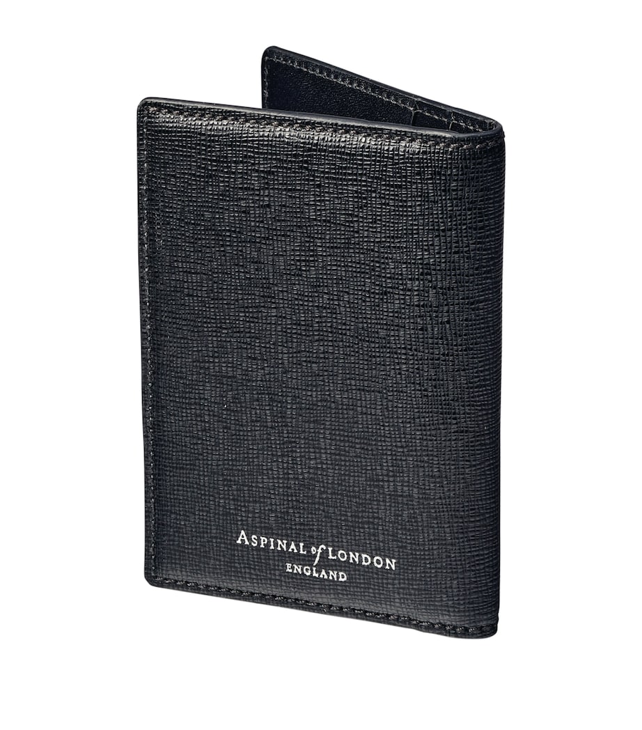 Grained Leather Credit Card Case BLACK Image 1