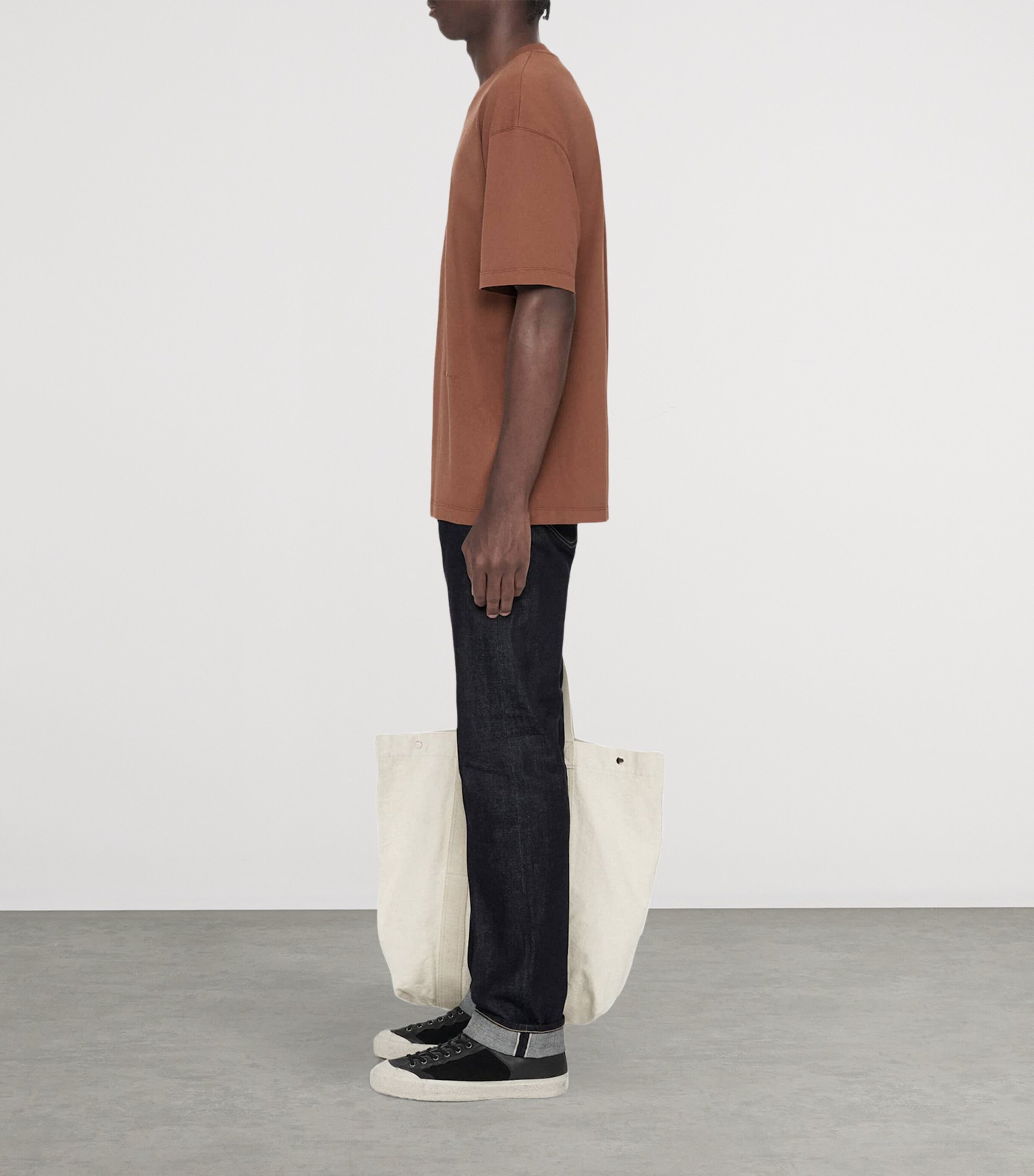 AllSaints Mens Organic Cotton Maddox T-Shirt Rust Orange Image 8