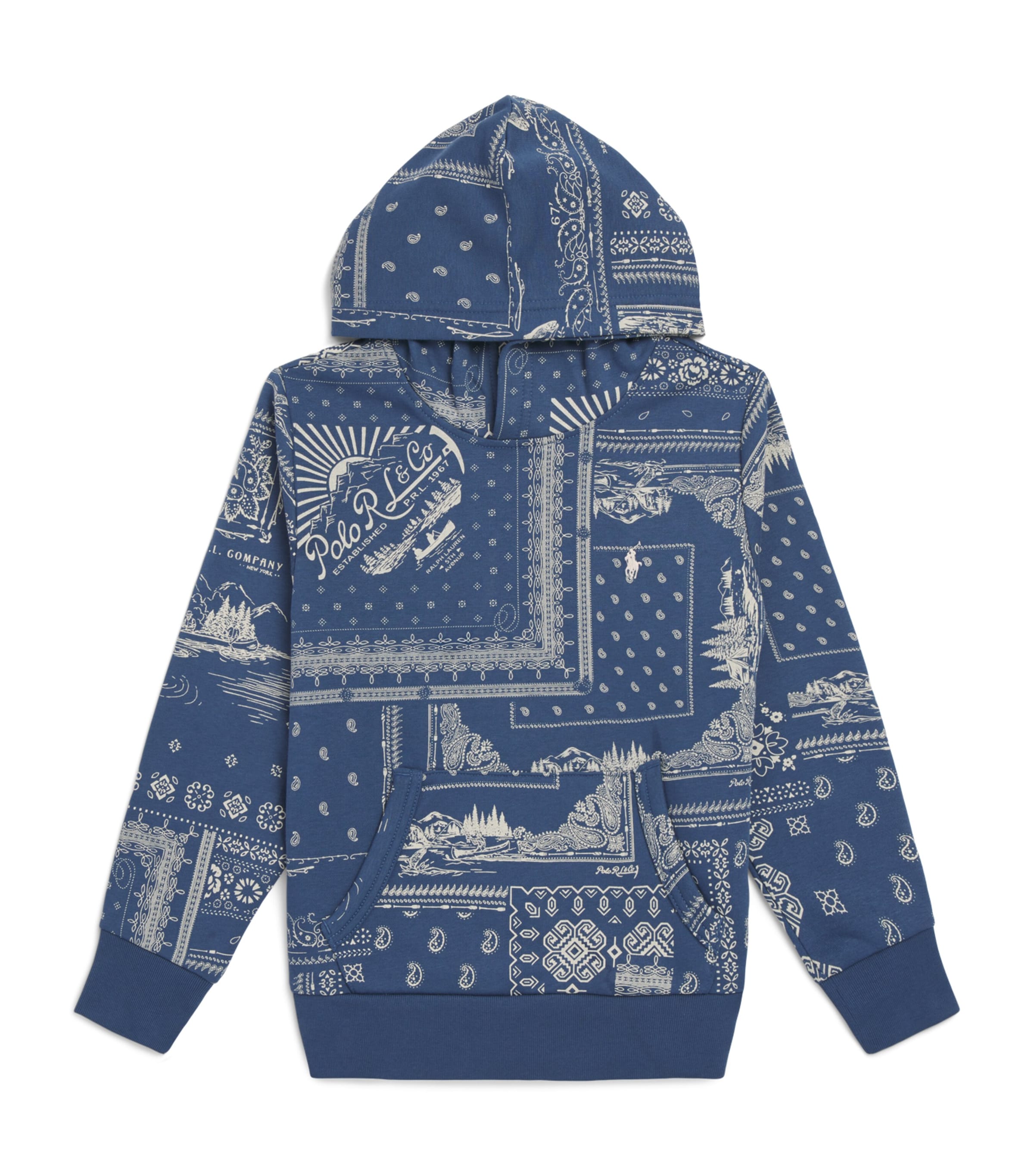Ralph Lauren Kids Bandana Campsite Hoodie (6-14 Years) Anglers Bndna Pthwrk Image 1