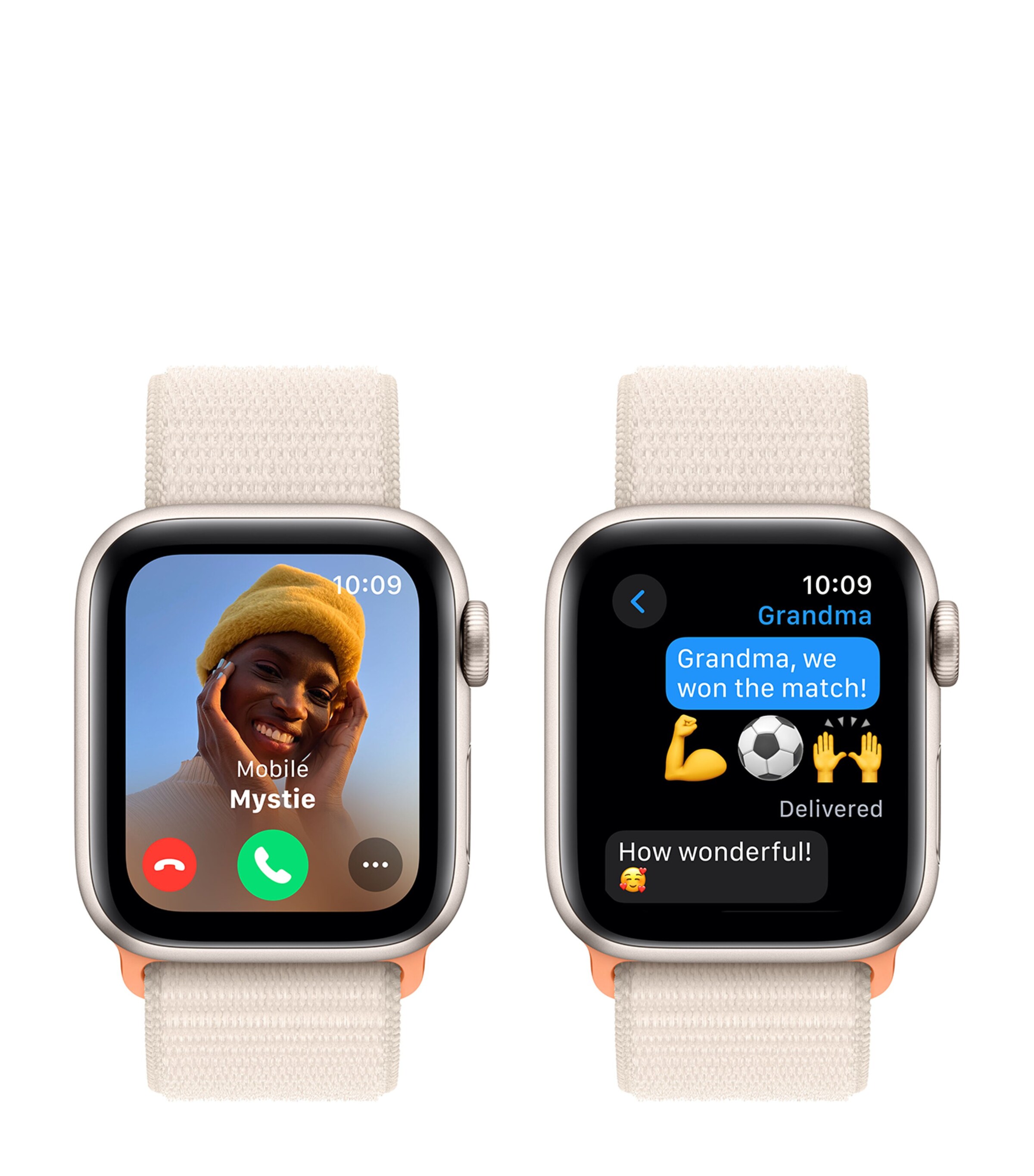 Apple Apple Watch SE 2023 – Starlight with Starlight Sport Loop, 40mm Starlight Image 5