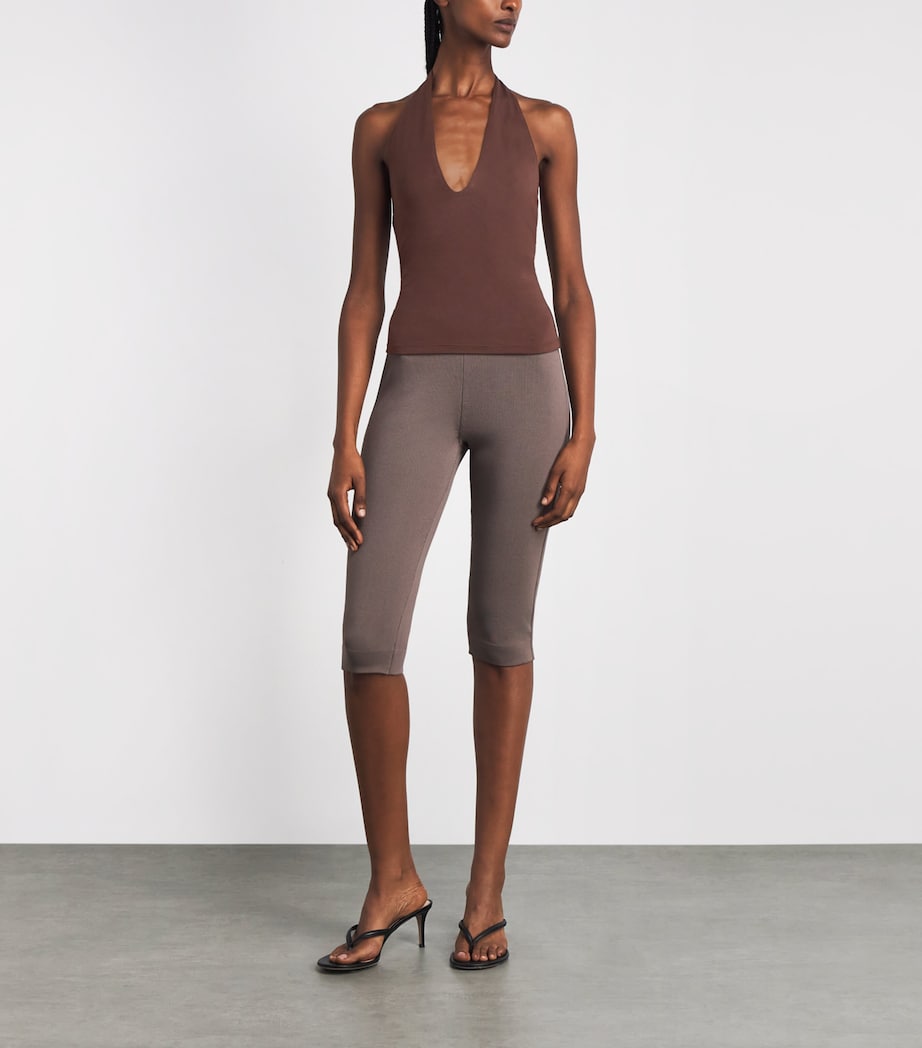 Skims Womens Smooth Layers Halterneck Top Cocoa Image 2
