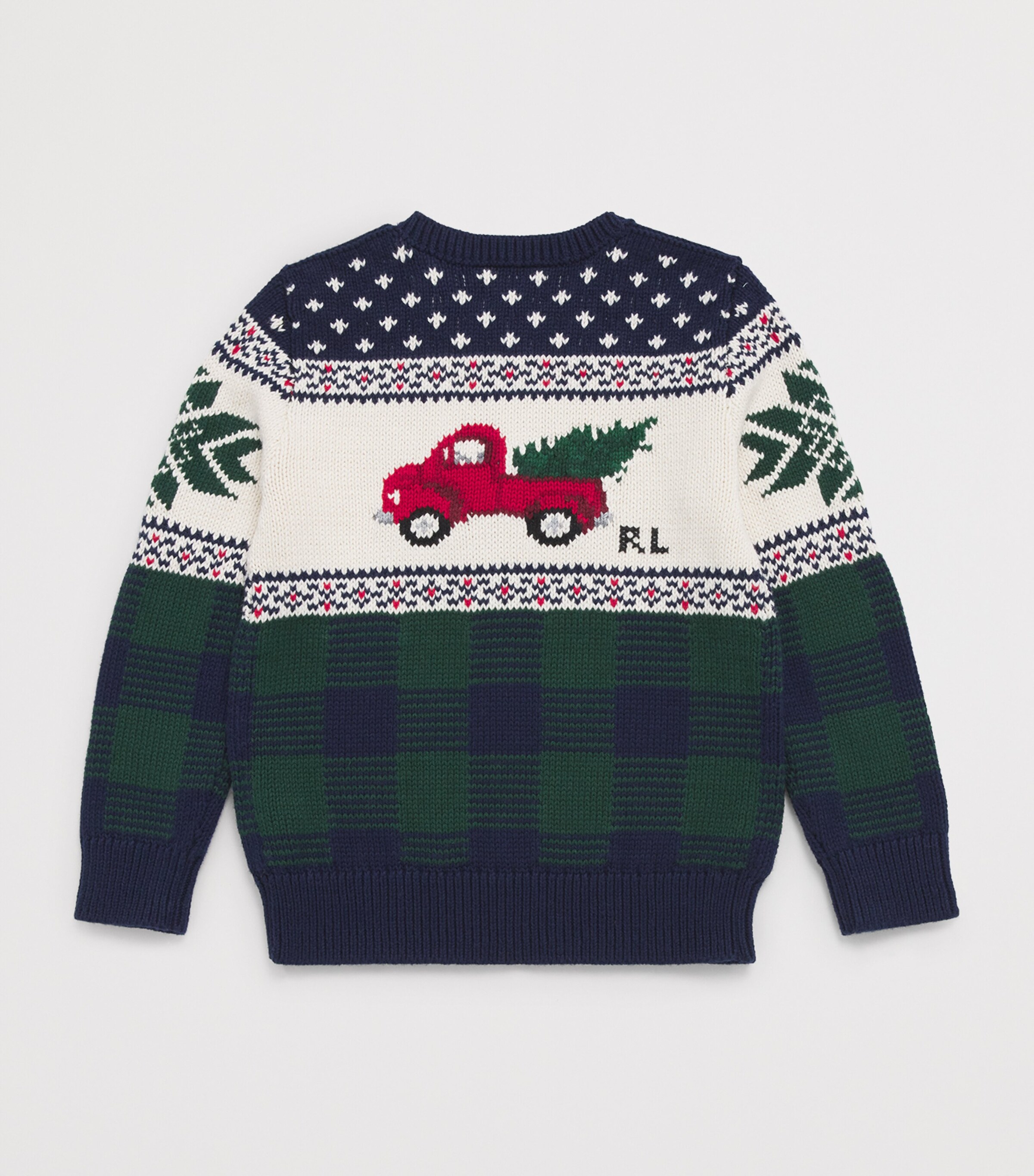 Cotton Fair Isle Sweater (6-14 Years) NAVY MU Image 2