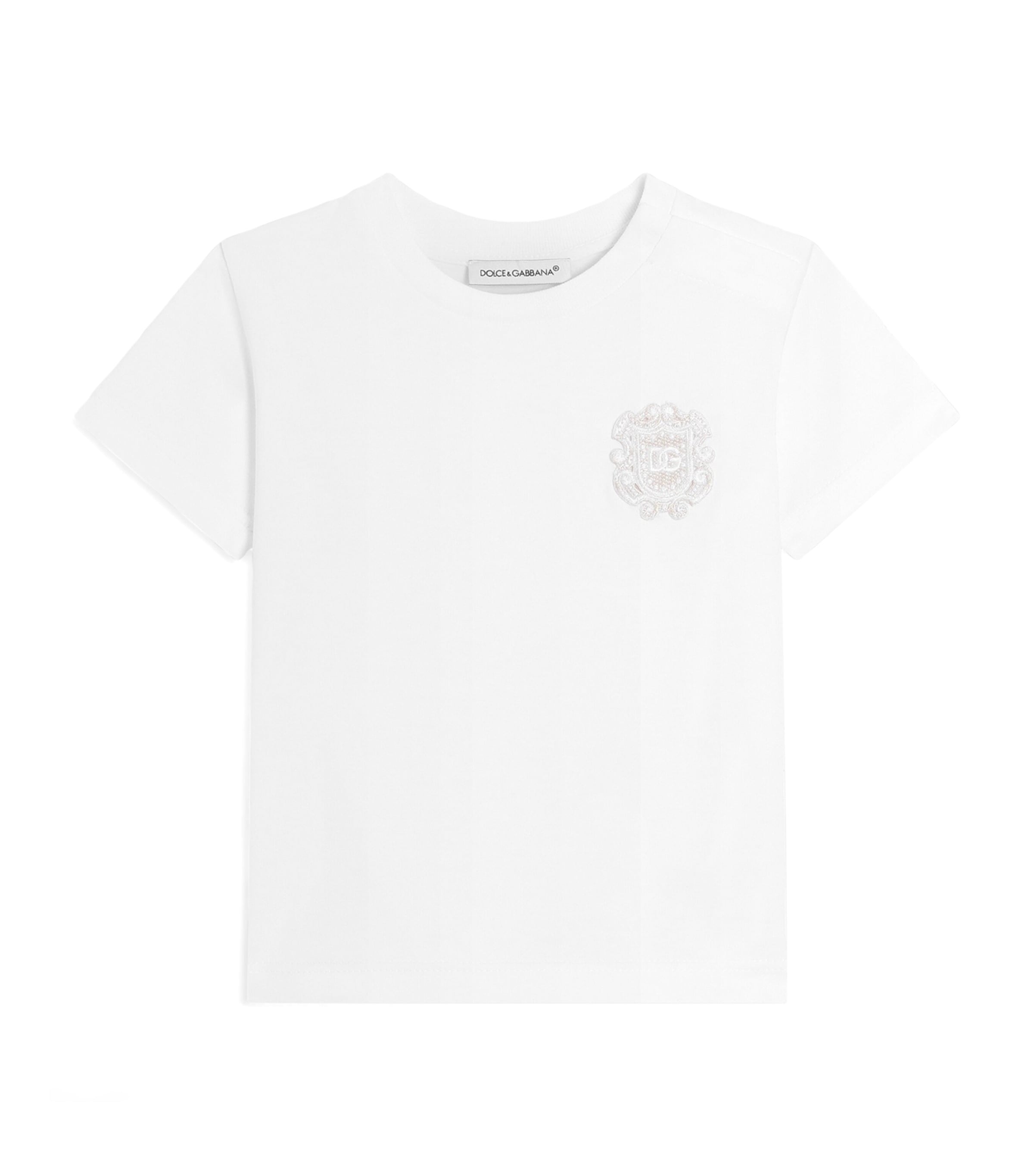 Dolce&Gabbana Kids Cotton Logo-Patch T-Shirt (3-30 Months) Optical White Image 1