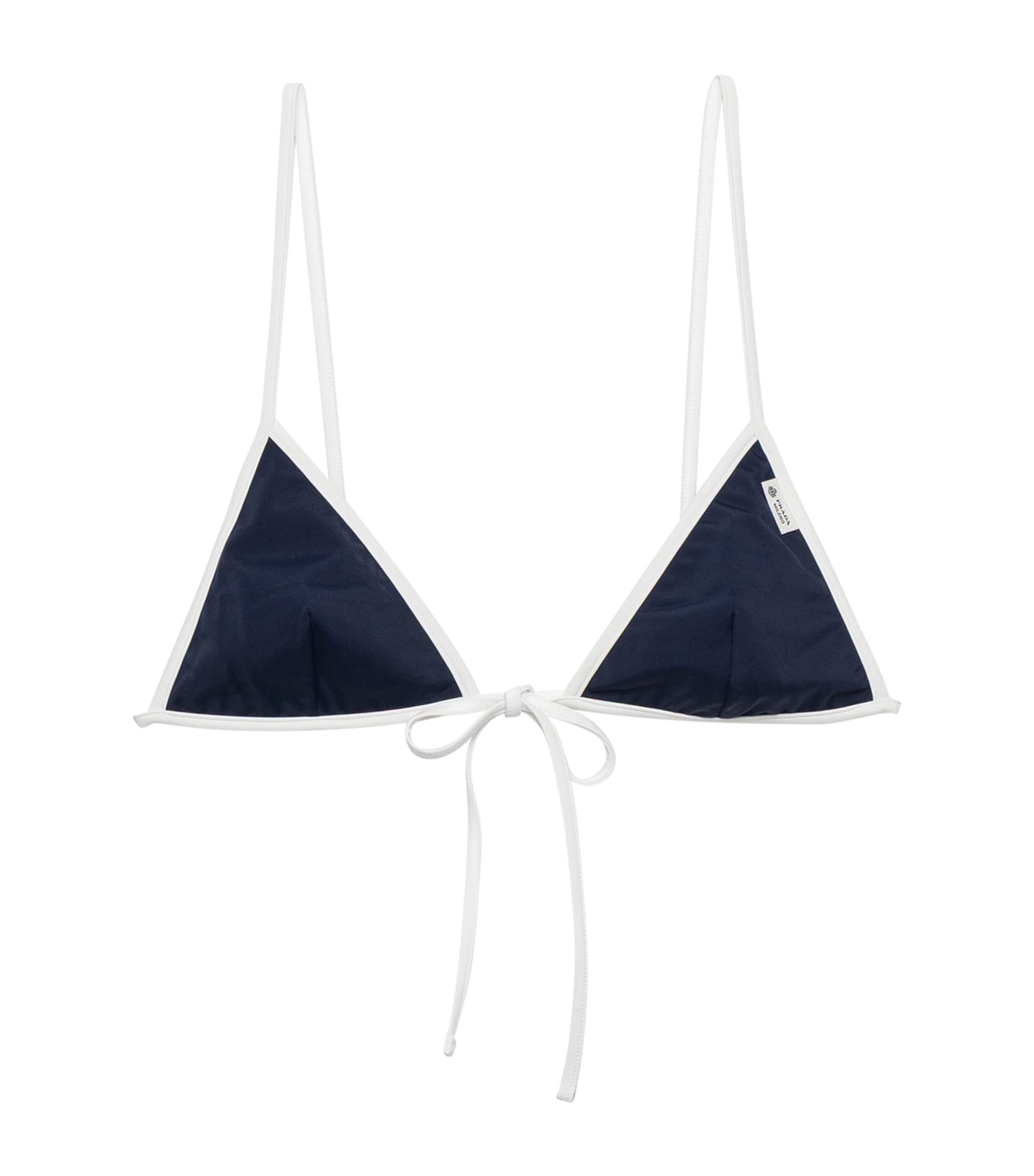 Prada Womens Triangle Bikini Top Blue Image 1