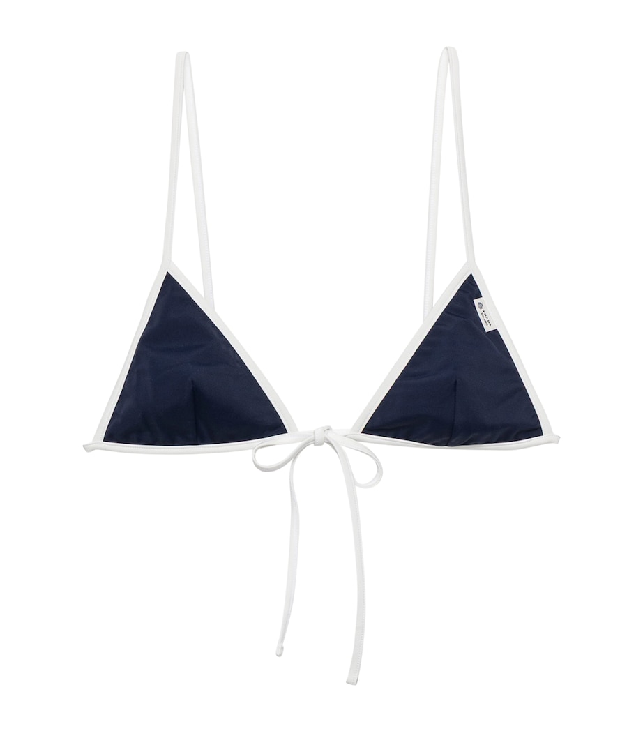 Prada Womens Triangle Bikini Top Blue Image 1