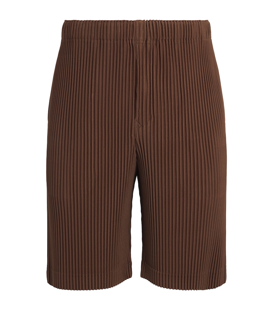 Homme Plissé Issey Miyake Mens Pleated Shorts Anchor Brown Image 1