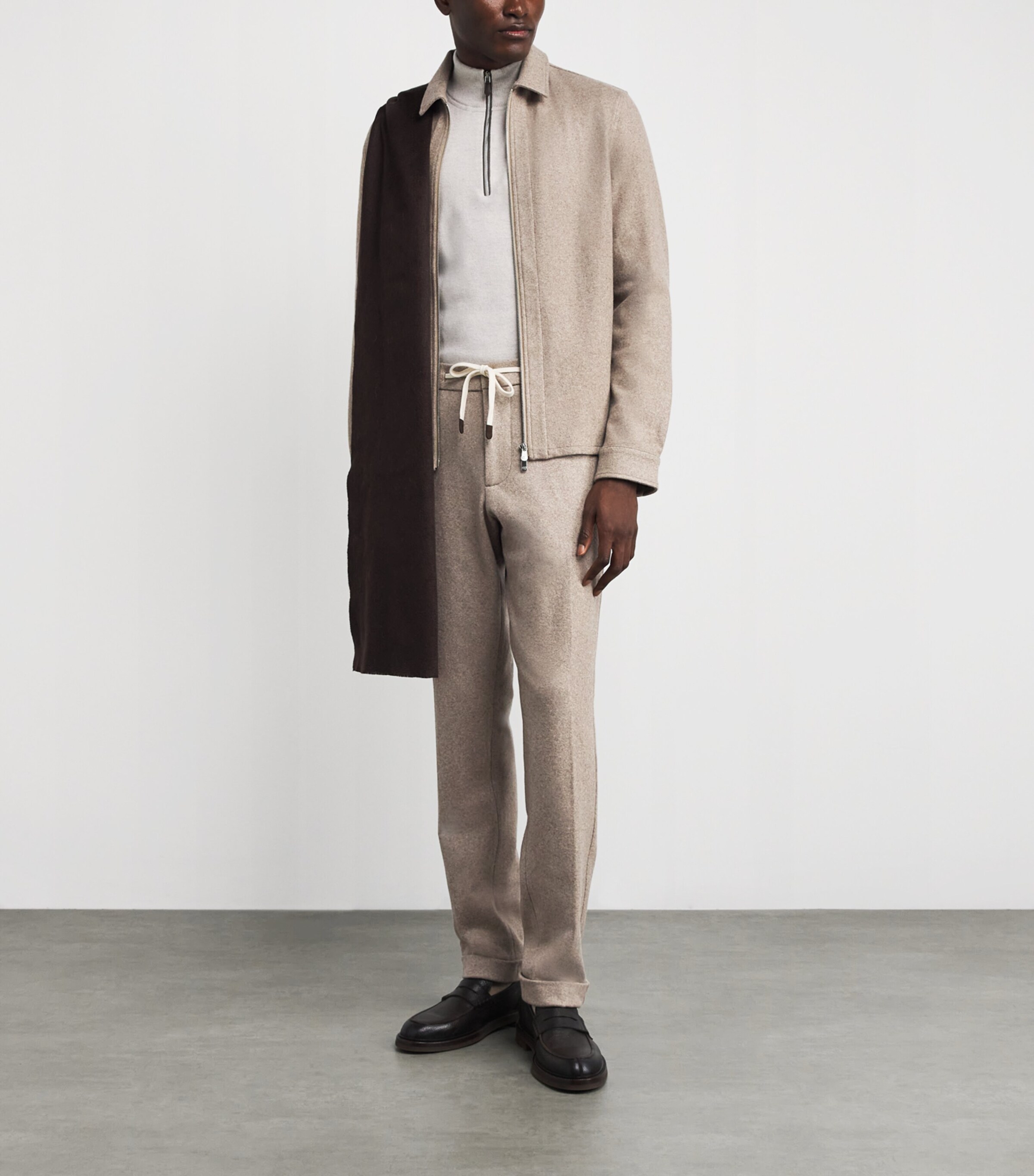 Marco Pescarolo Mens Cashmere Sweatpants Beige Image 2
