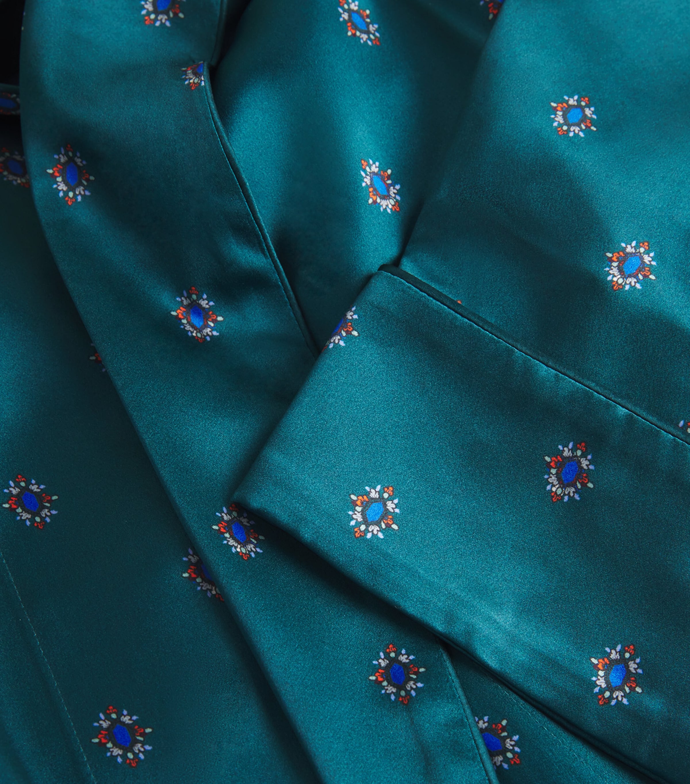 Silk Jewel Print Night Robe MULTI Image 5