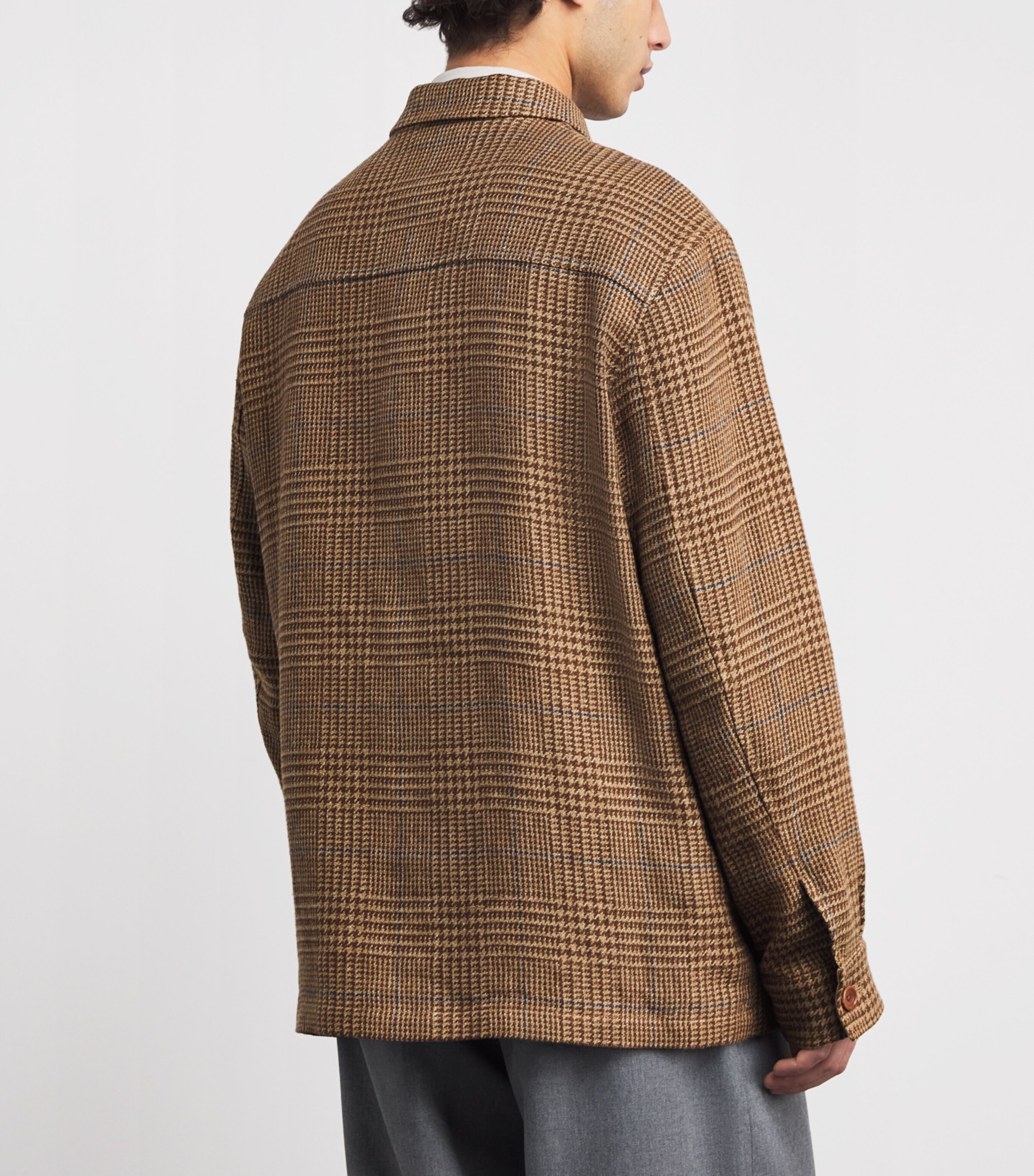 Wool Twill Check Shacket CAMEL/BROWN BLUE DCO Image 4