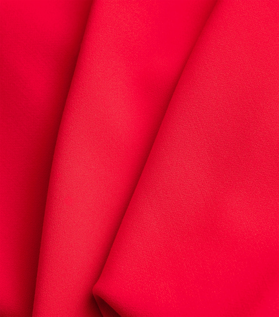 Crepe Boat-Neck Maxi Dress RED Image 5