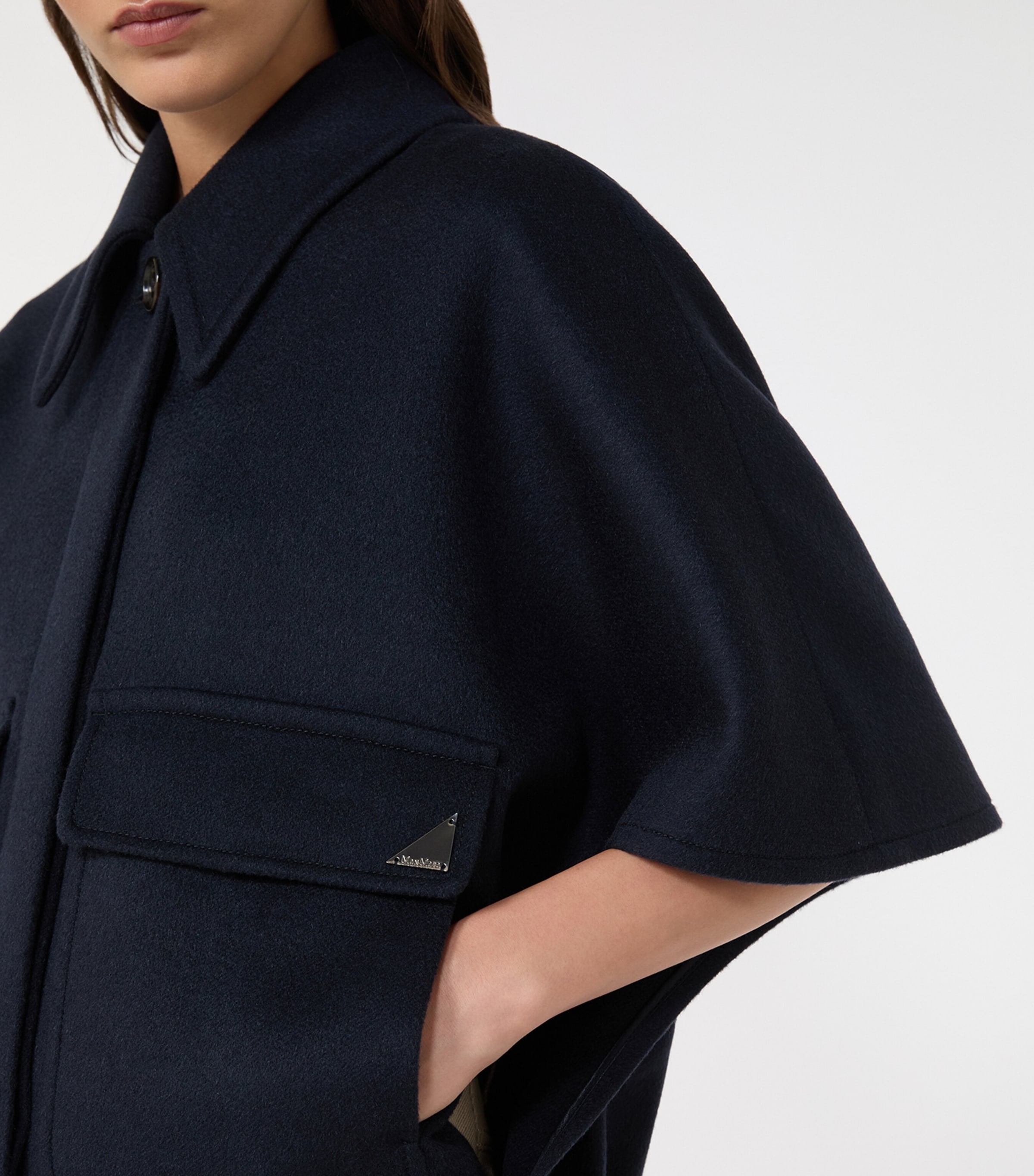Max Mara Womens Cashmere Cape Jacket Midnightblue Image 5