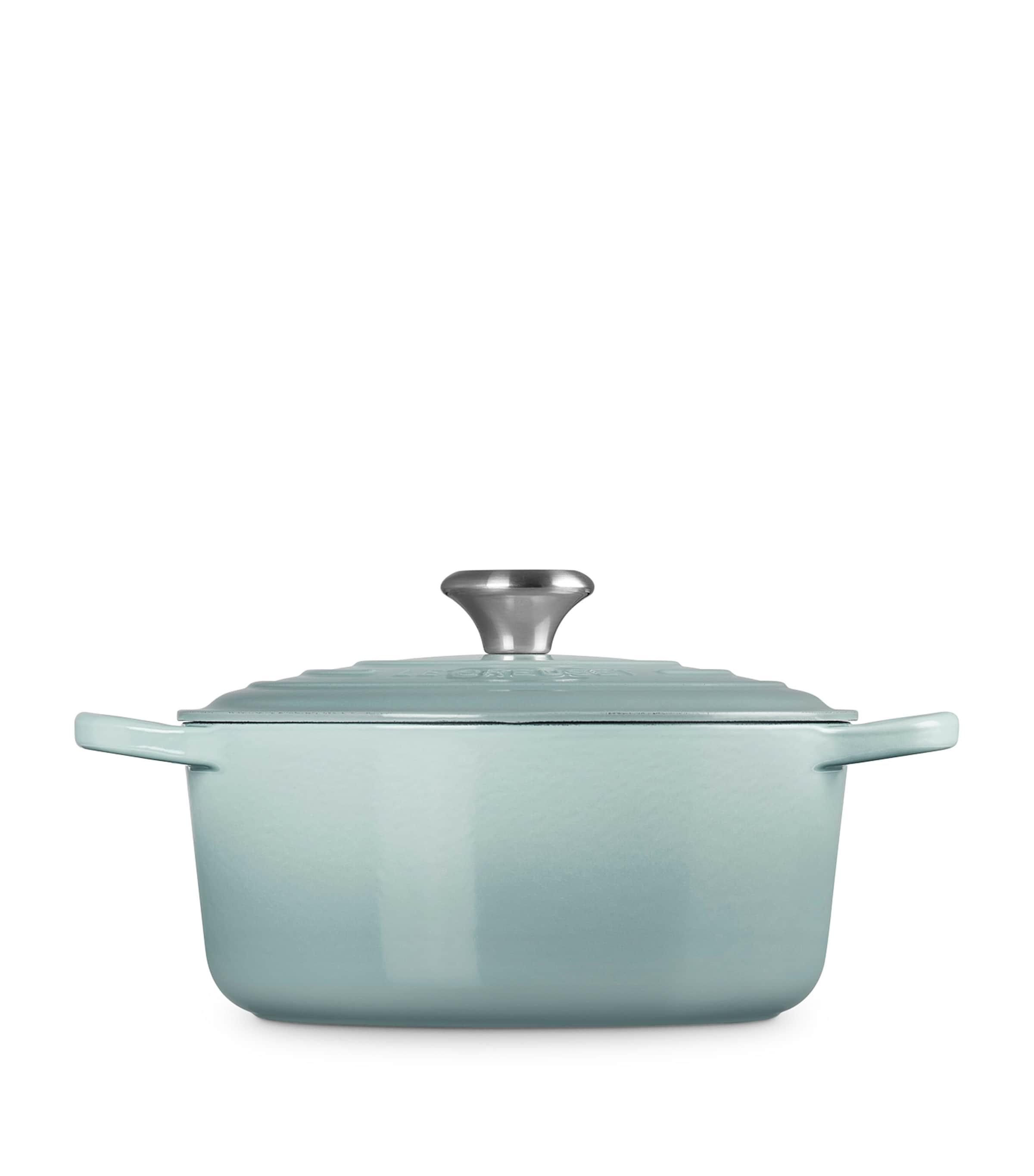 Le Creuset Cast Iron Round Casserole Dish (24cm) Sea Salt Image 2