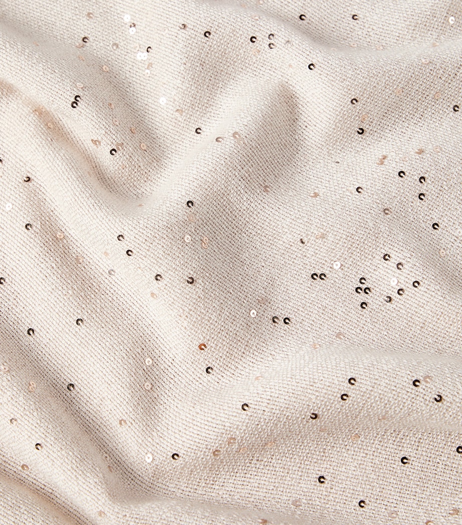 Brunello Cucinelli Cashmere-Silk Embellished Scarf Image 4