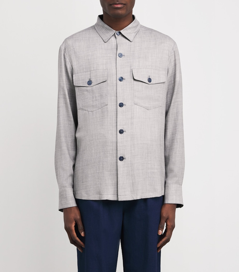 Colombo Mens Cashmere Overshirt Grey Image 3