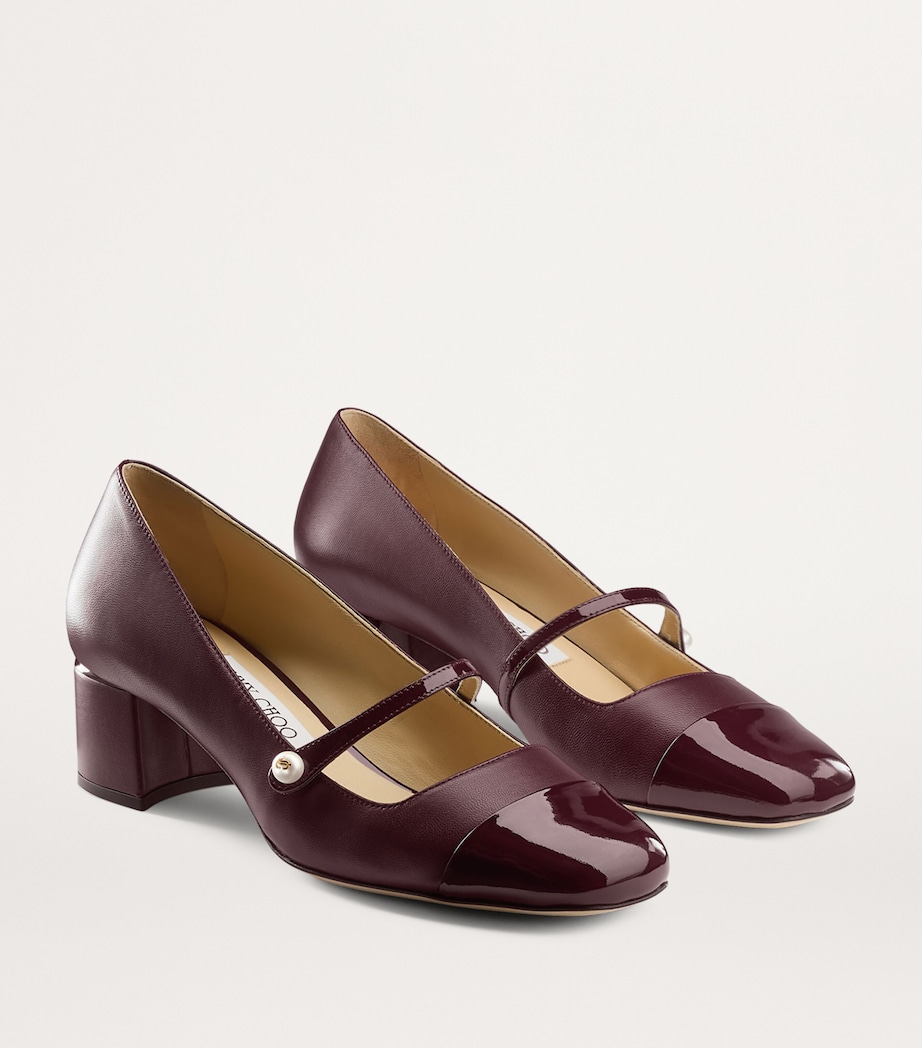 Elisa 45 Leather Mary Jane Pumps GARNET/GARNET Image 4
