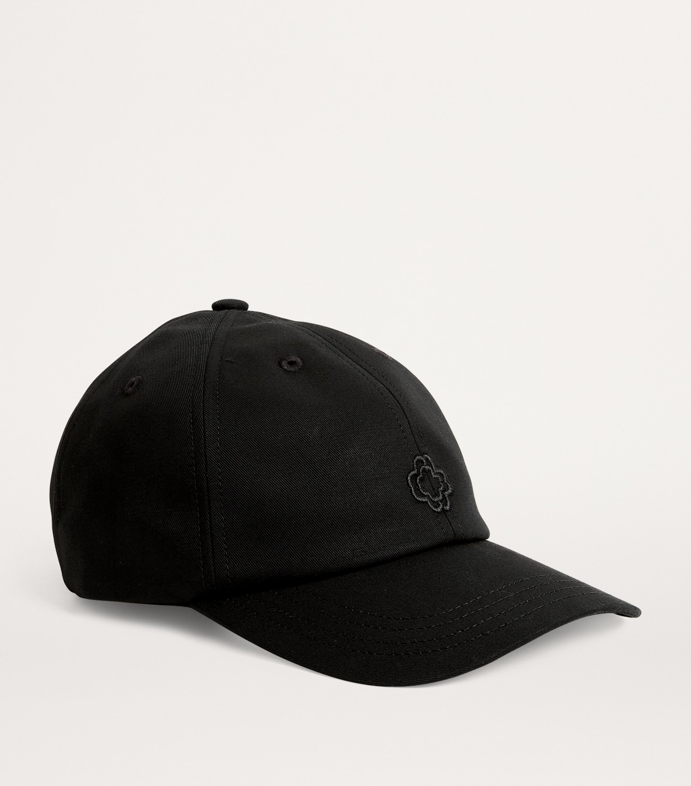 Cotton Logo-Embroidered Baseball Cap BLACK Image 2