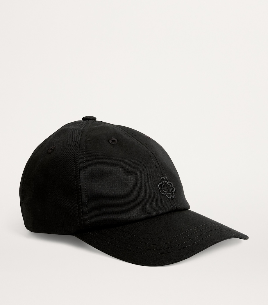 Cotton Logo-Embroidered Baseball Cap BLACK Image 2