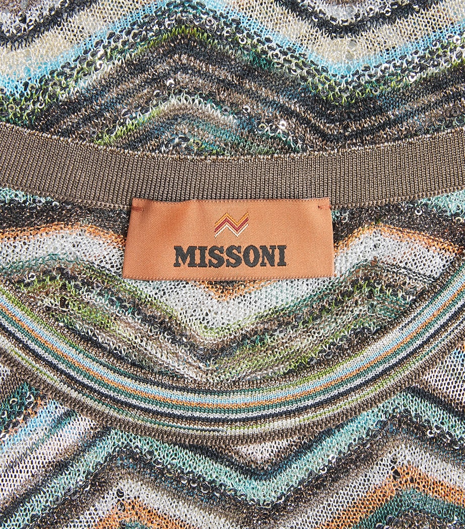 Missoni Womens Sequin Chevron Tank Top Smspo Mltclr W Bk,bn Image 6