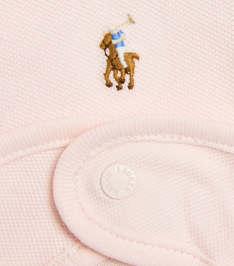 Ralph Lauren Kids Cotton Bodysuit and Bib Set (3-12 Months) Delicate Pink Image 4