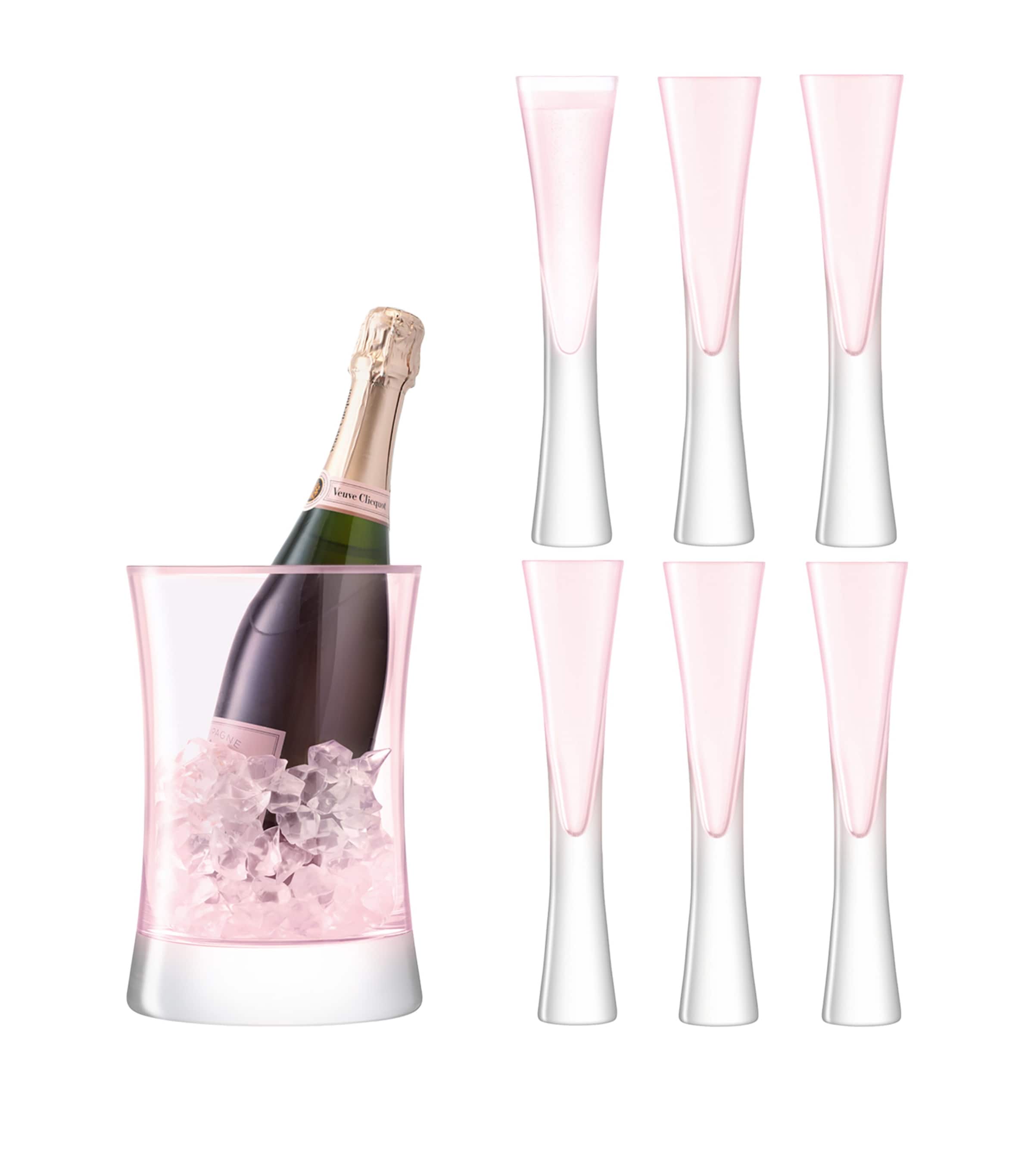 LSA International Moya Champagne Flutes and Ice Bucket Serving Set | Dining | Barware | Ice Buckets & Wine Coolers | Glassware | Champagne Flutes | Designers | LSA International
